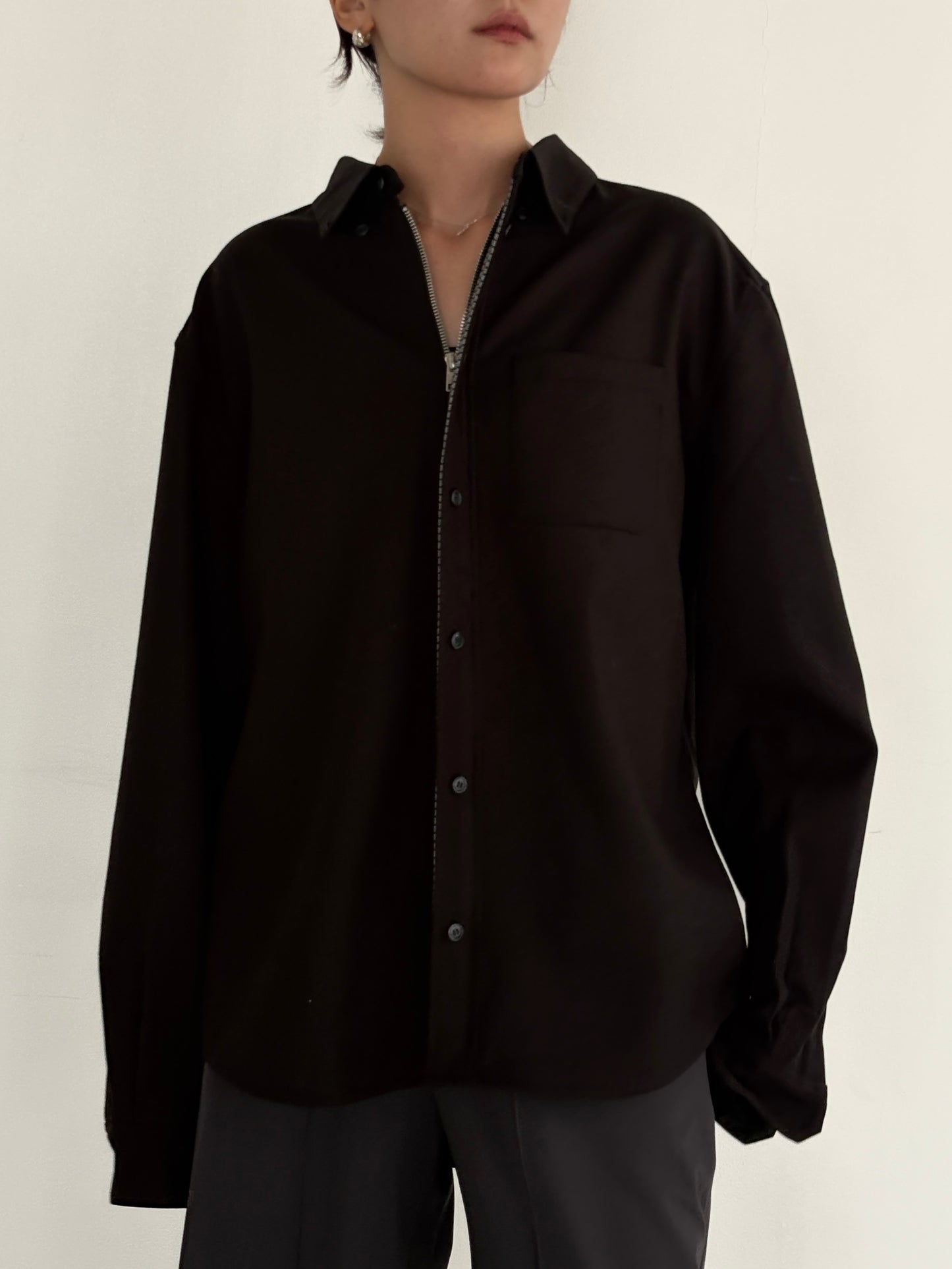 (仮商品名)ボンディングシャツ(unisex)/black