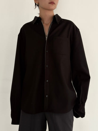 (仮商品名)ボンディングシャツ(unisex)/black