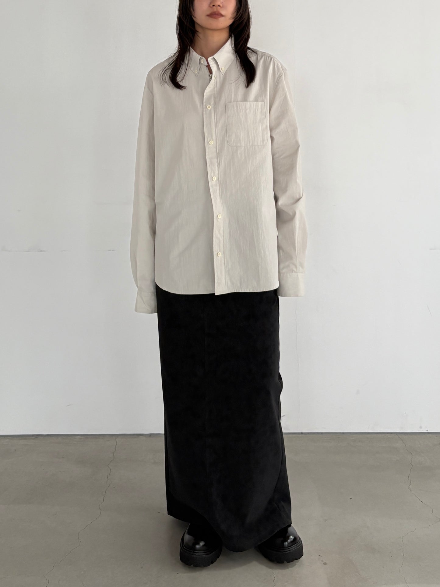 (仮商品名)ジップシャツ(unisex)/white