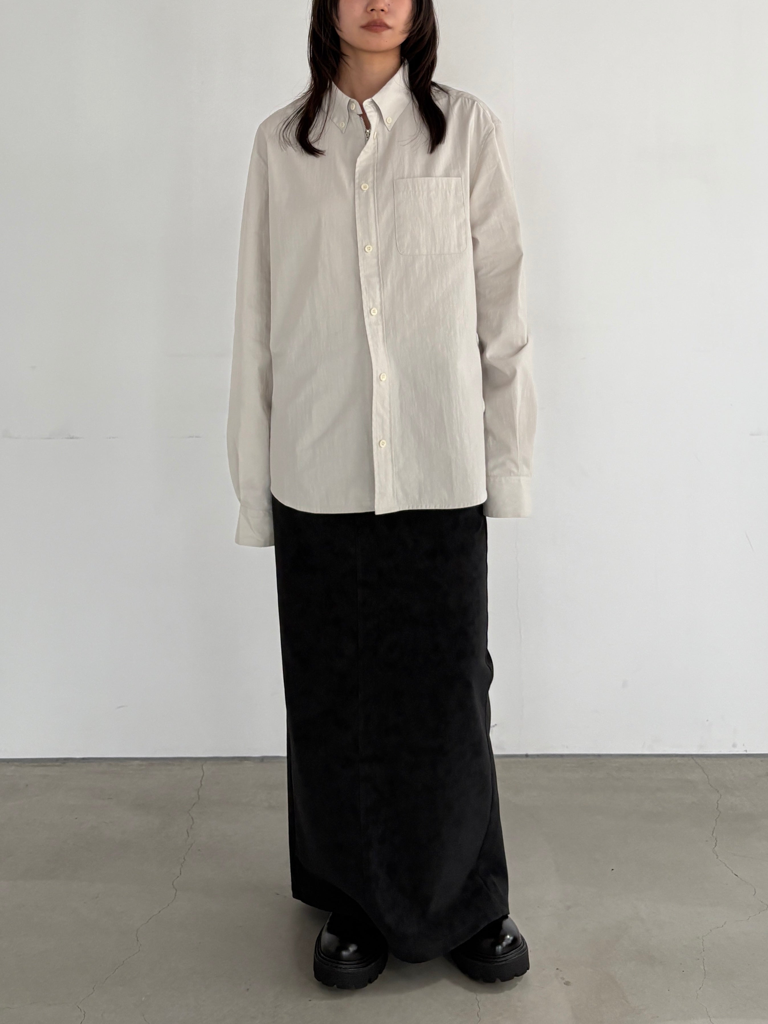 (仮商品名)ジップシャツ(unisex)/white