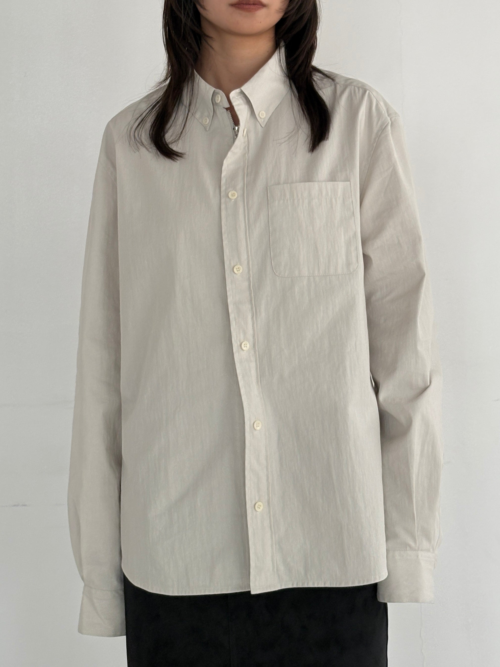 (仮商品名)ジップシャツ(unisex)/white