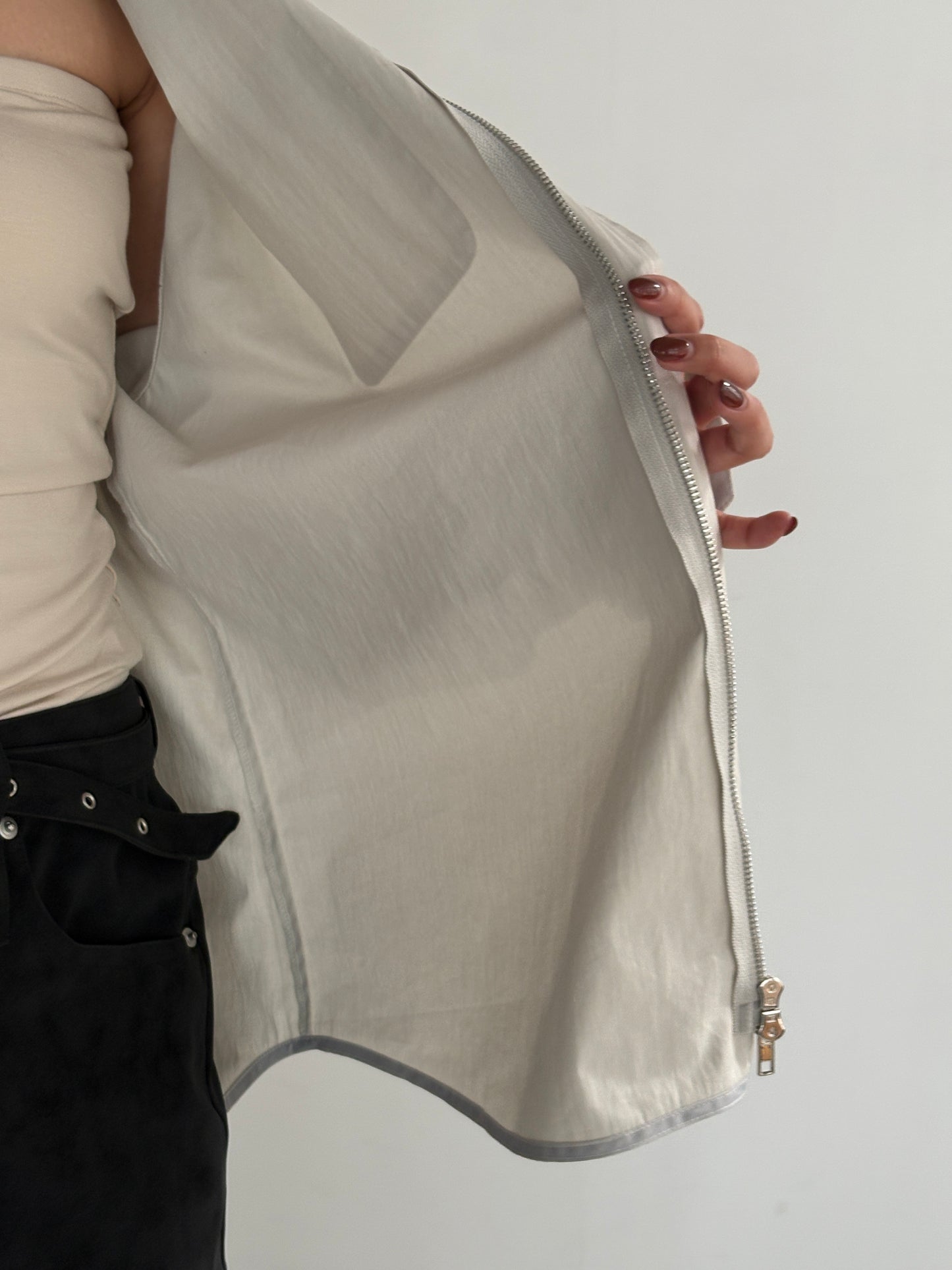 (仮商品名)ジップシャツ(unisex)/white