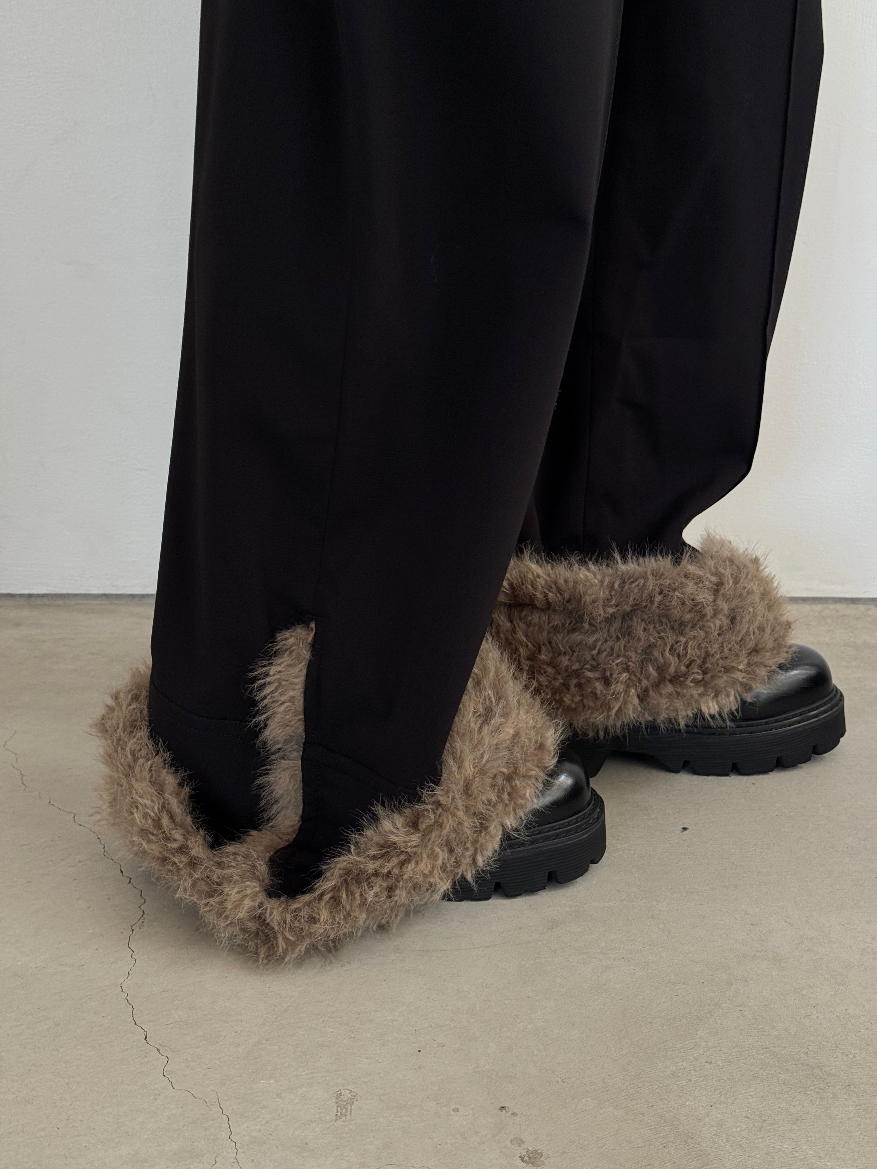 (仮商品名)スラックスファーパンツ(unisex)/blackfur
