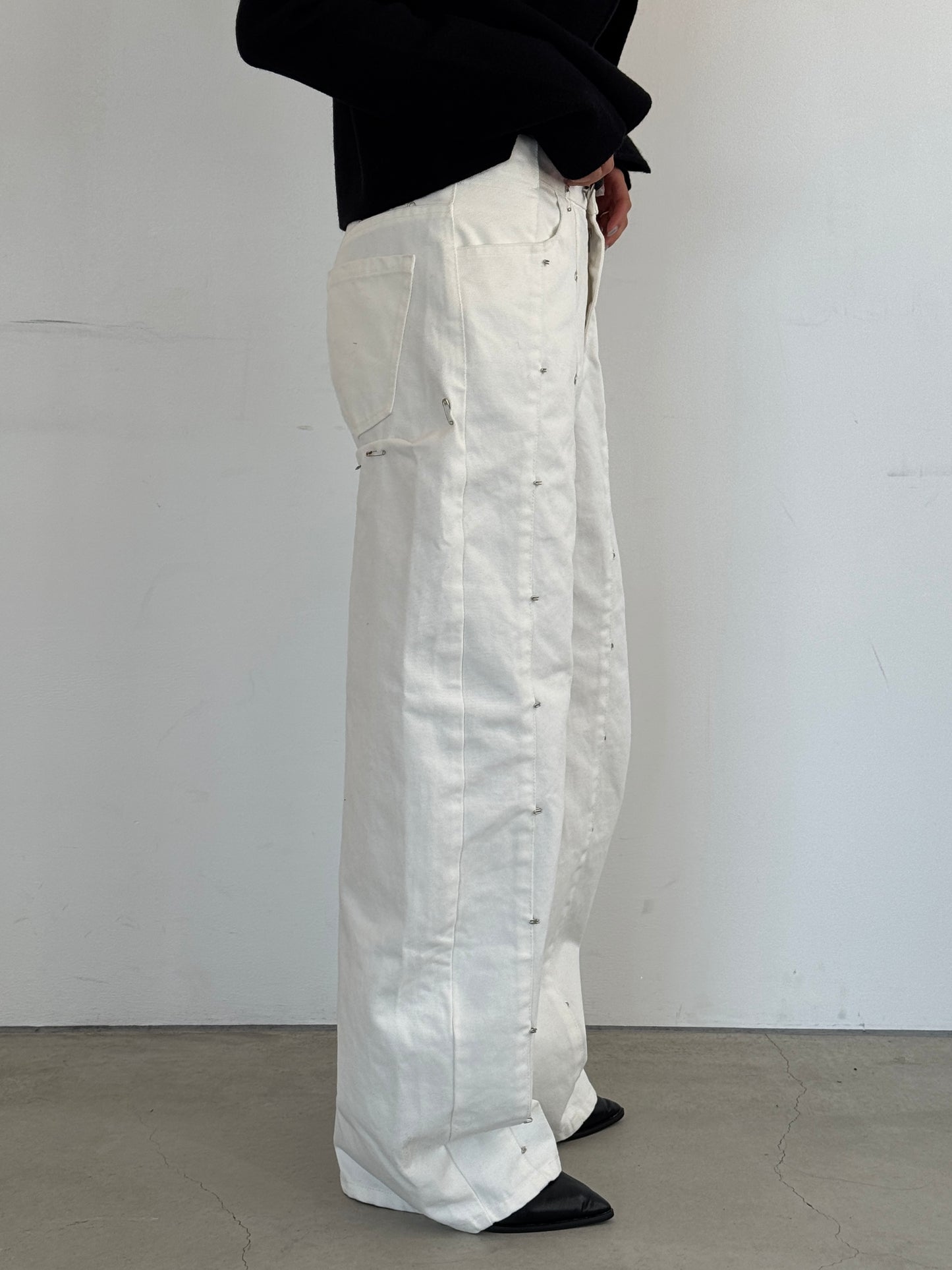 (仮商品名)変形デニムパンツ(unisex)/white