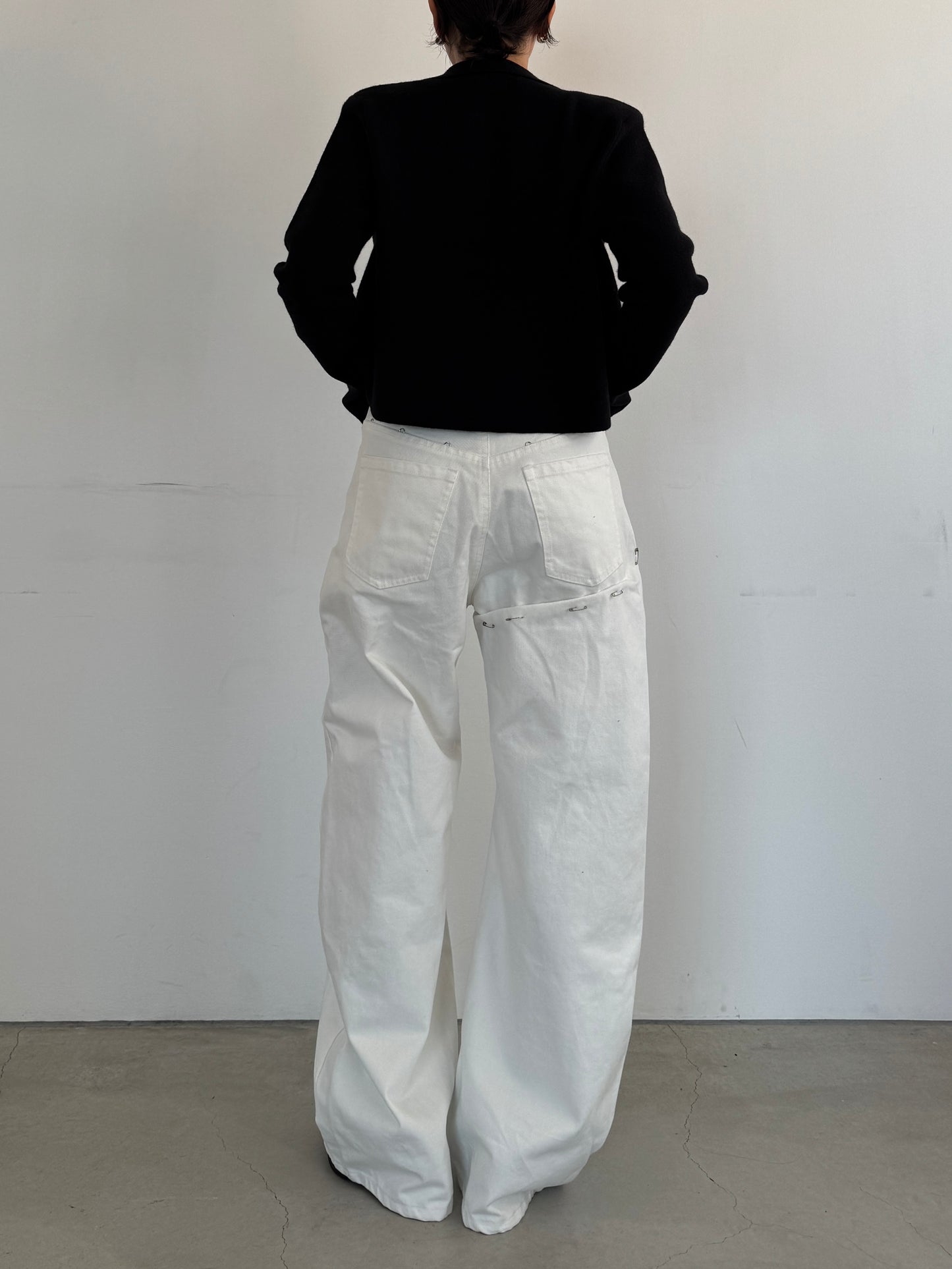 (仮商品名)変形デニムパンツ(unisex)/white