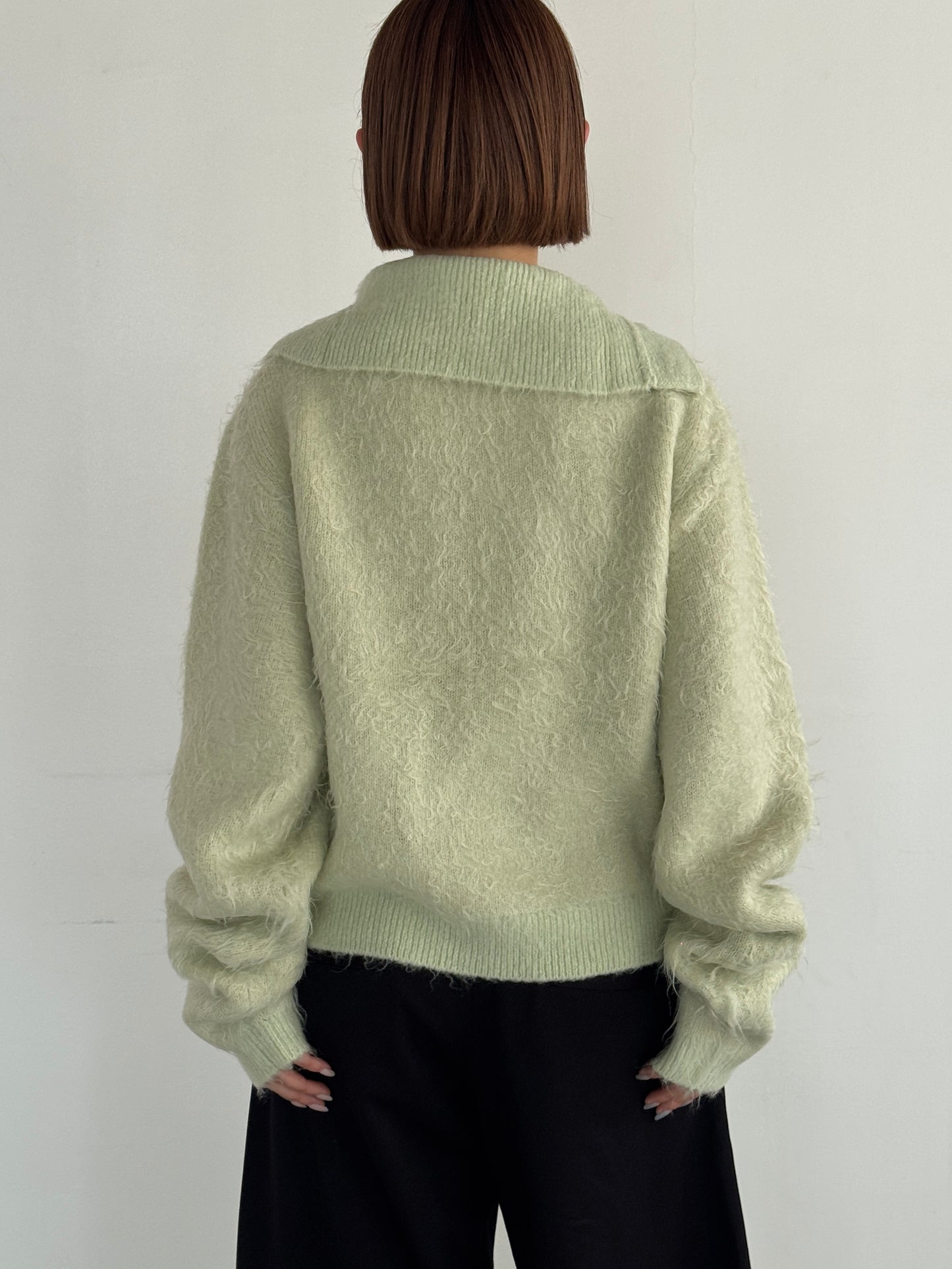(仮商品名)ハイネックシャギーニット/mint