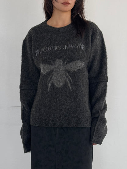 (仮商品名)はちニット(unisex)/gray