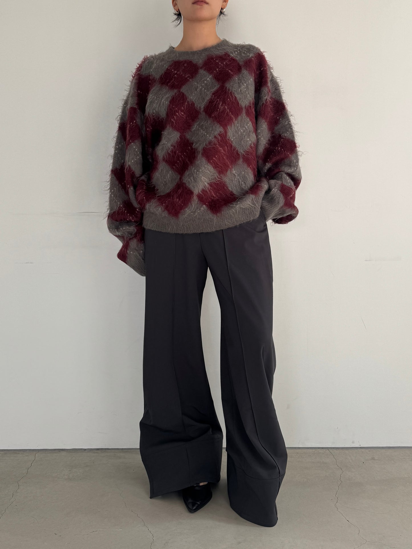 (仮商品名)アーガイルニット(unisex)/red