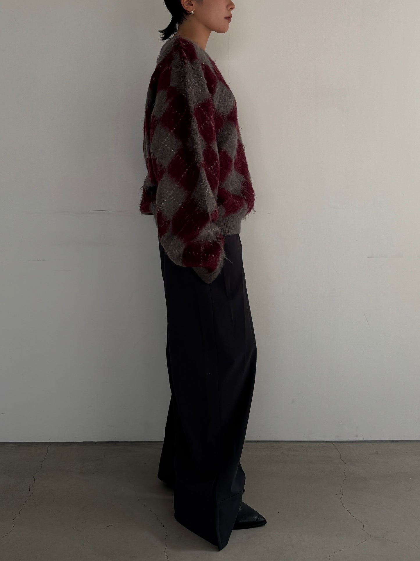 (仮商品名)アーガイルニット(unisex)/red