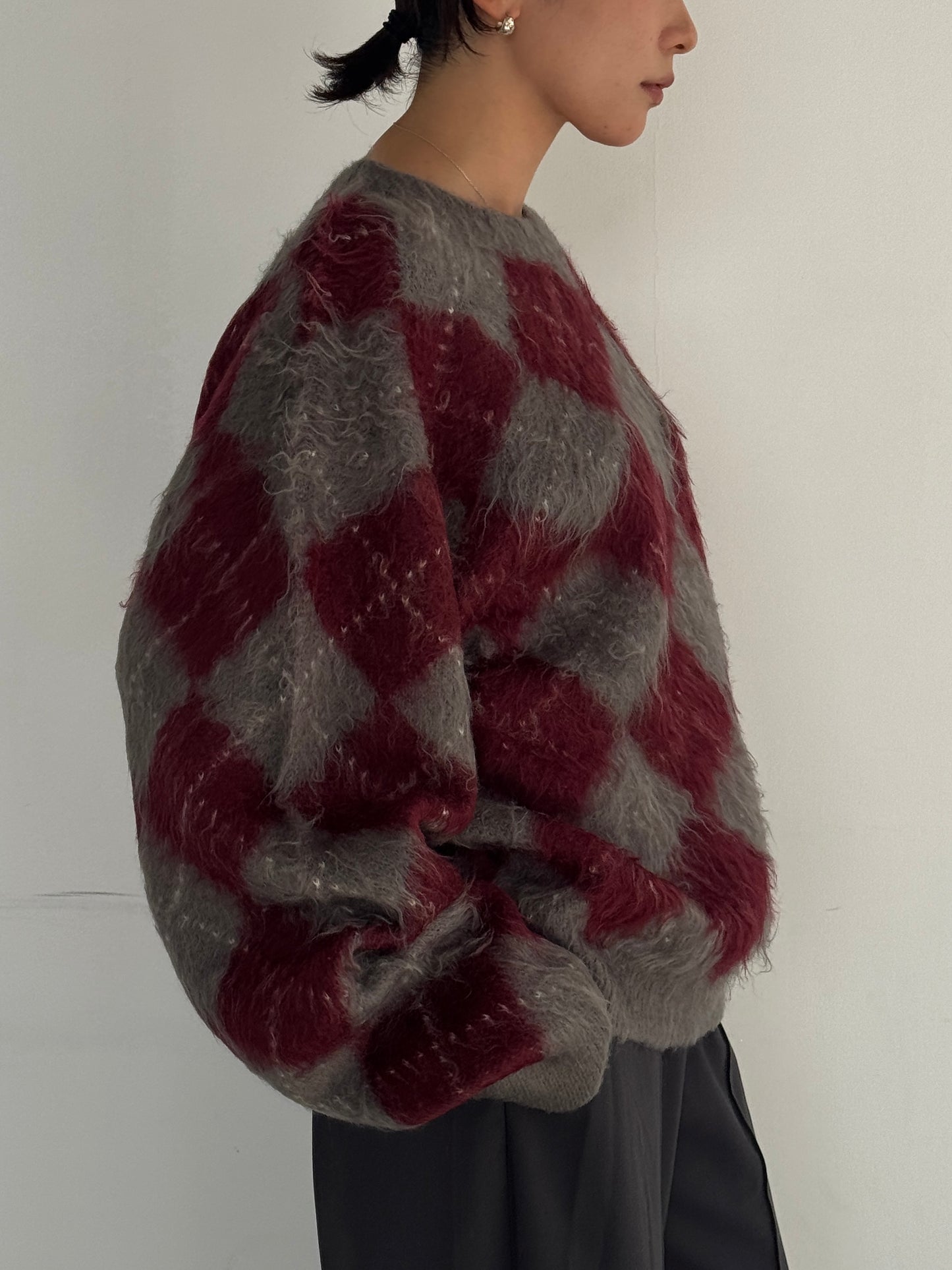 (仮商品名)アーガイルニット(unisex)/red