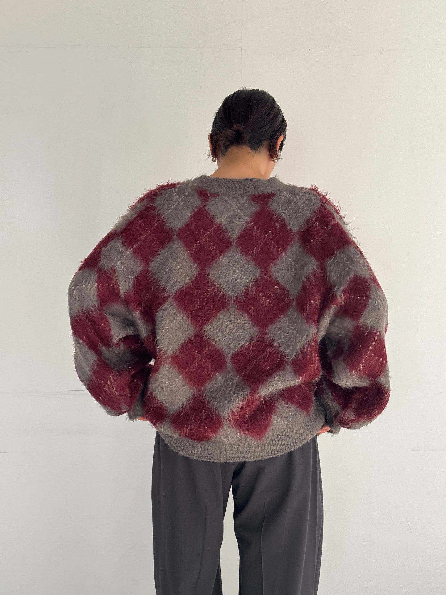 (仮商品名)アーガイルニット(unisex)/red