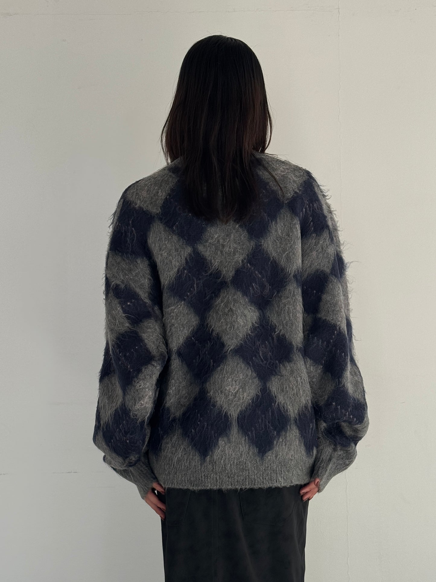 (仮商品名)アーガイルニット(unisex)/navy