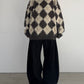 (仮商品名)アーガイルニット(unisex)/brown