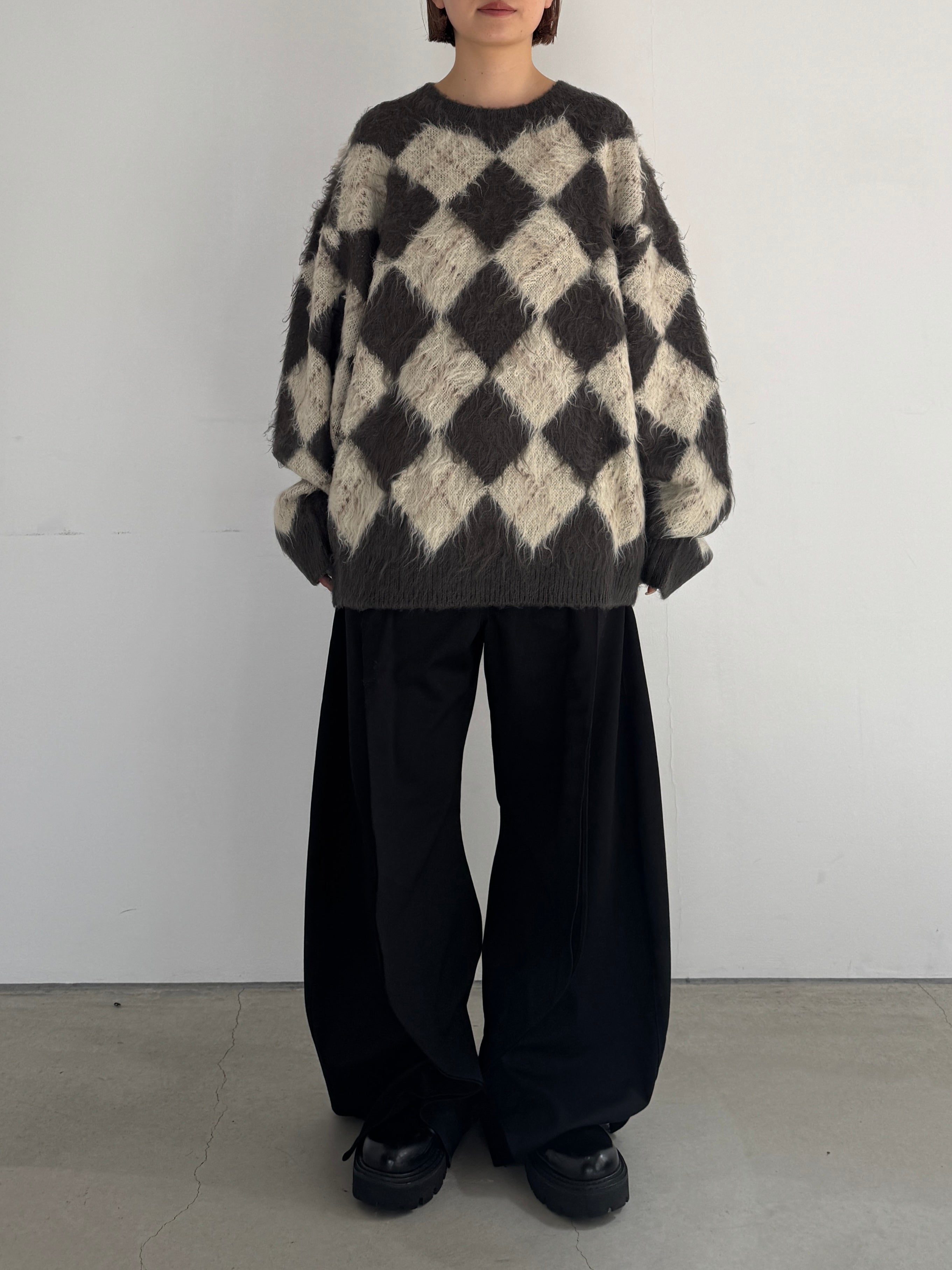 (仮商品名)アーガイルニット(unisex)/brown