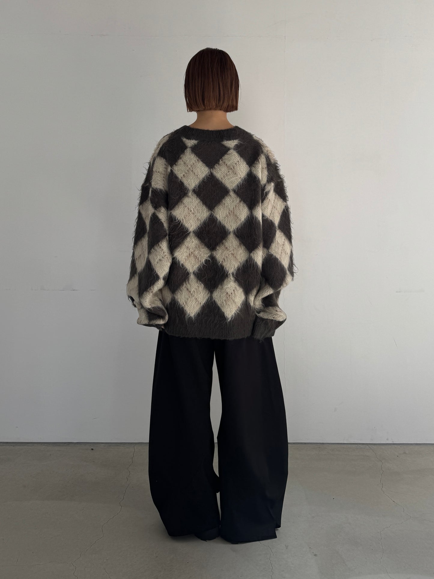 (仮商品名)アーガイルニット(unisex)/brown