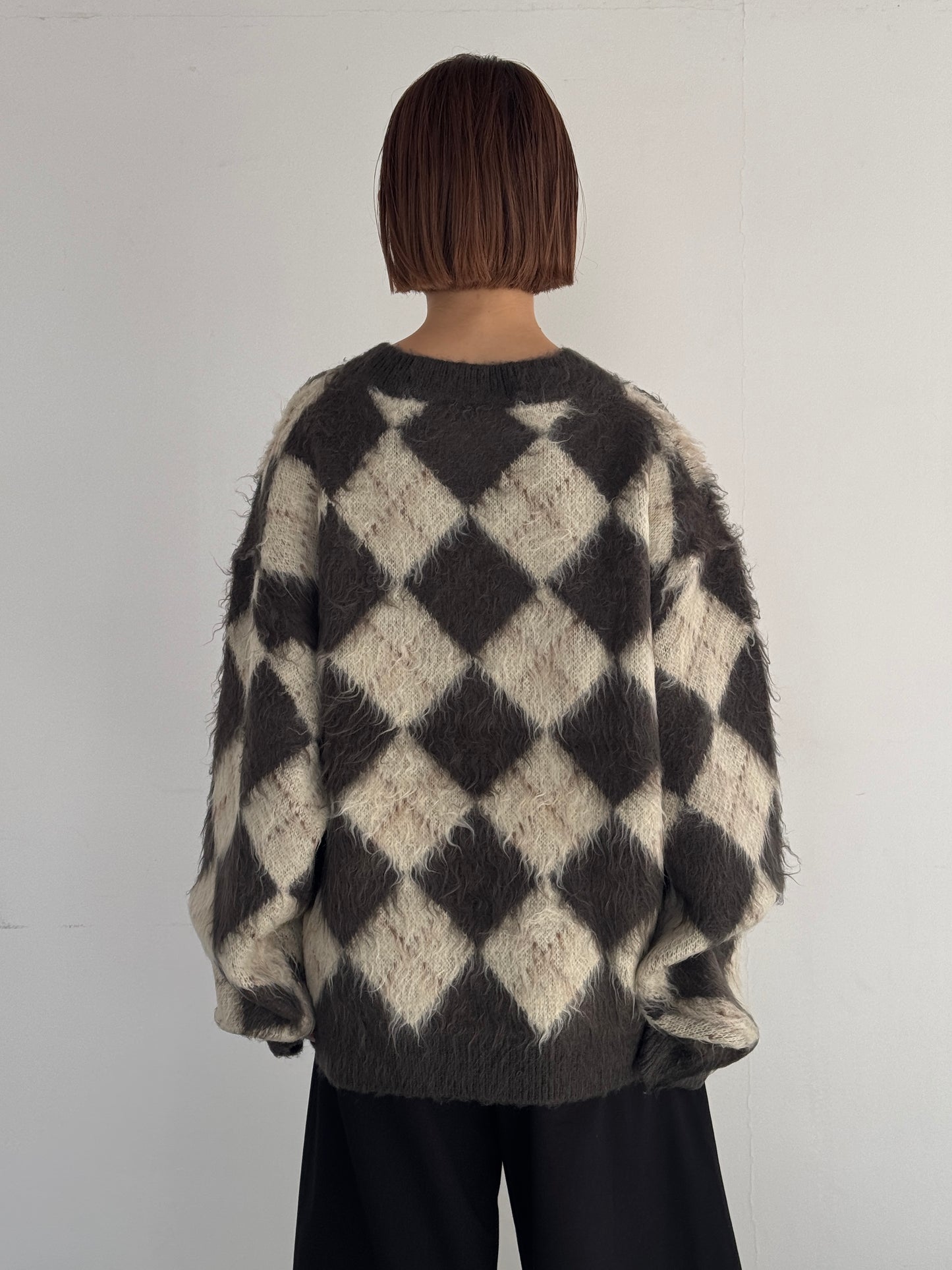 (仮商品名)アーガイルニット(unisex)/brown