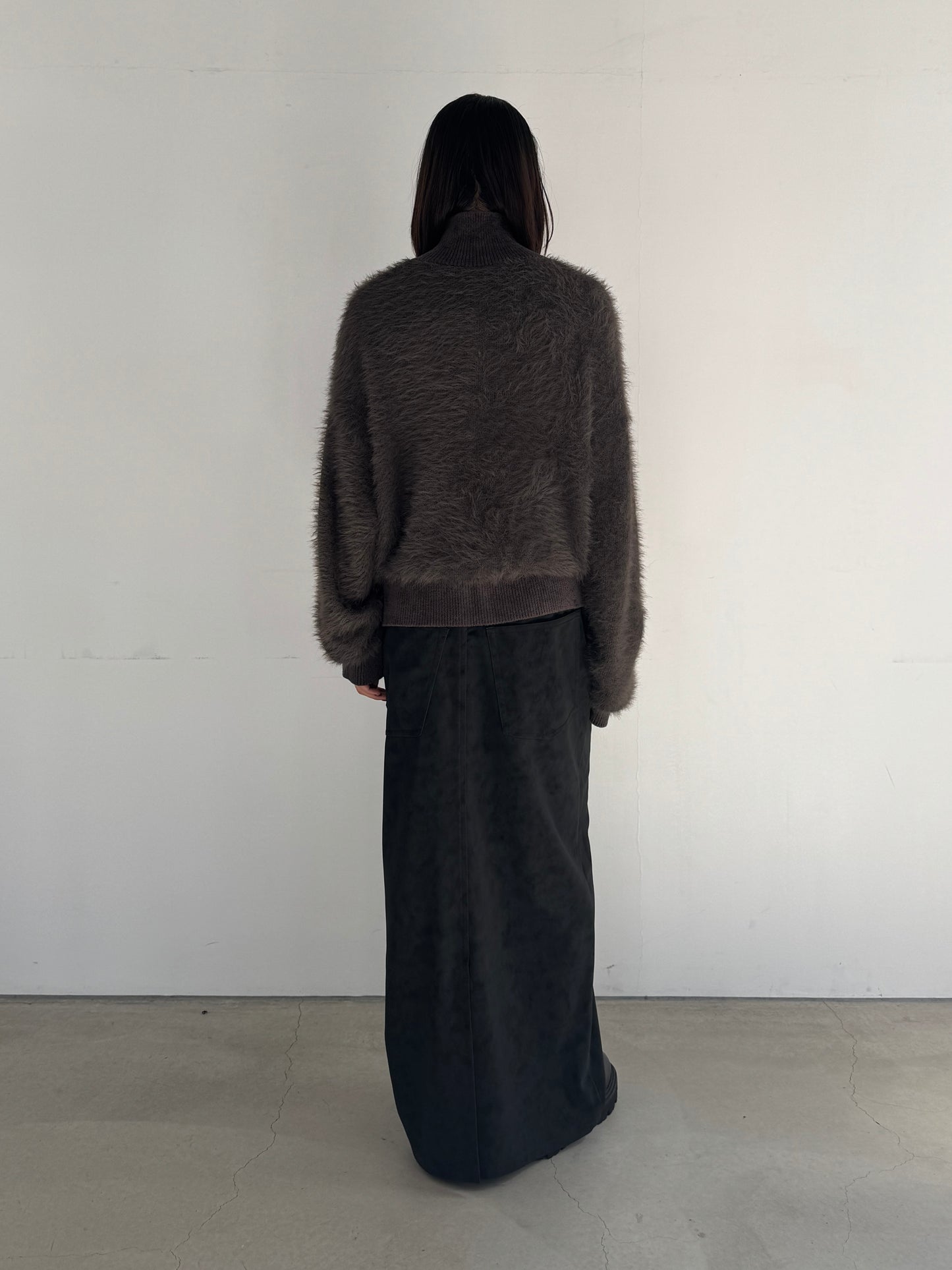 (仮商品名)シャギージップニット/gray
