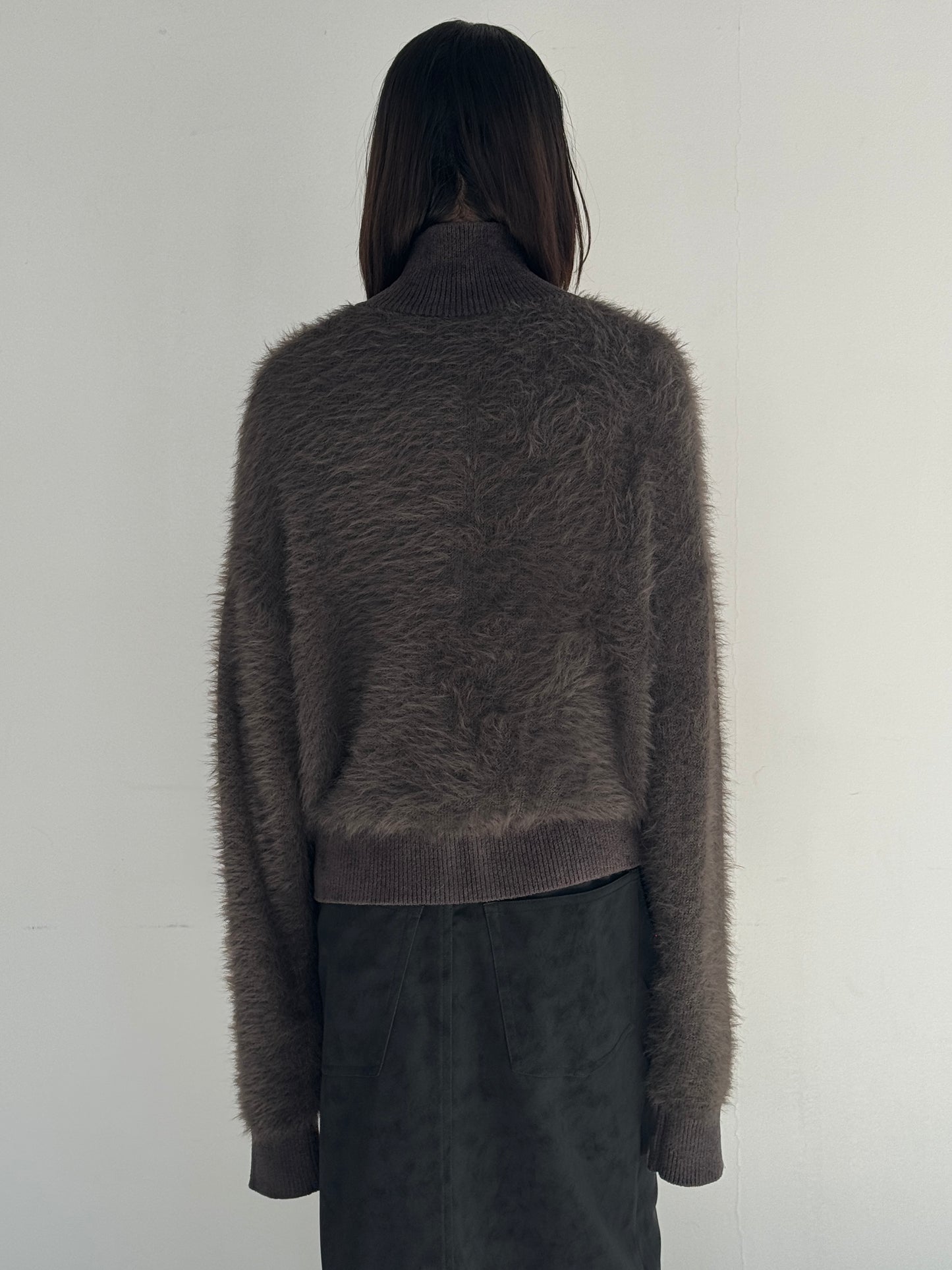 (仮商品名)シャギージップニット/gray