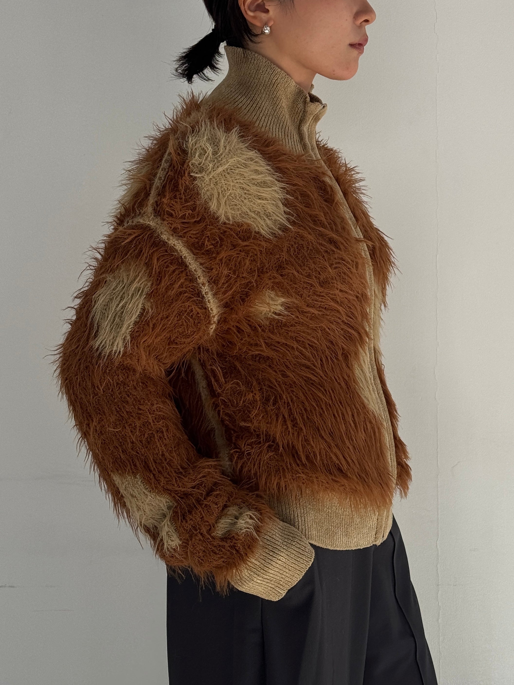 (仮商品名)シャギージップニット/camel