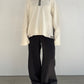 (仮商品名)デニムドッキングニット(unisex)/ivory