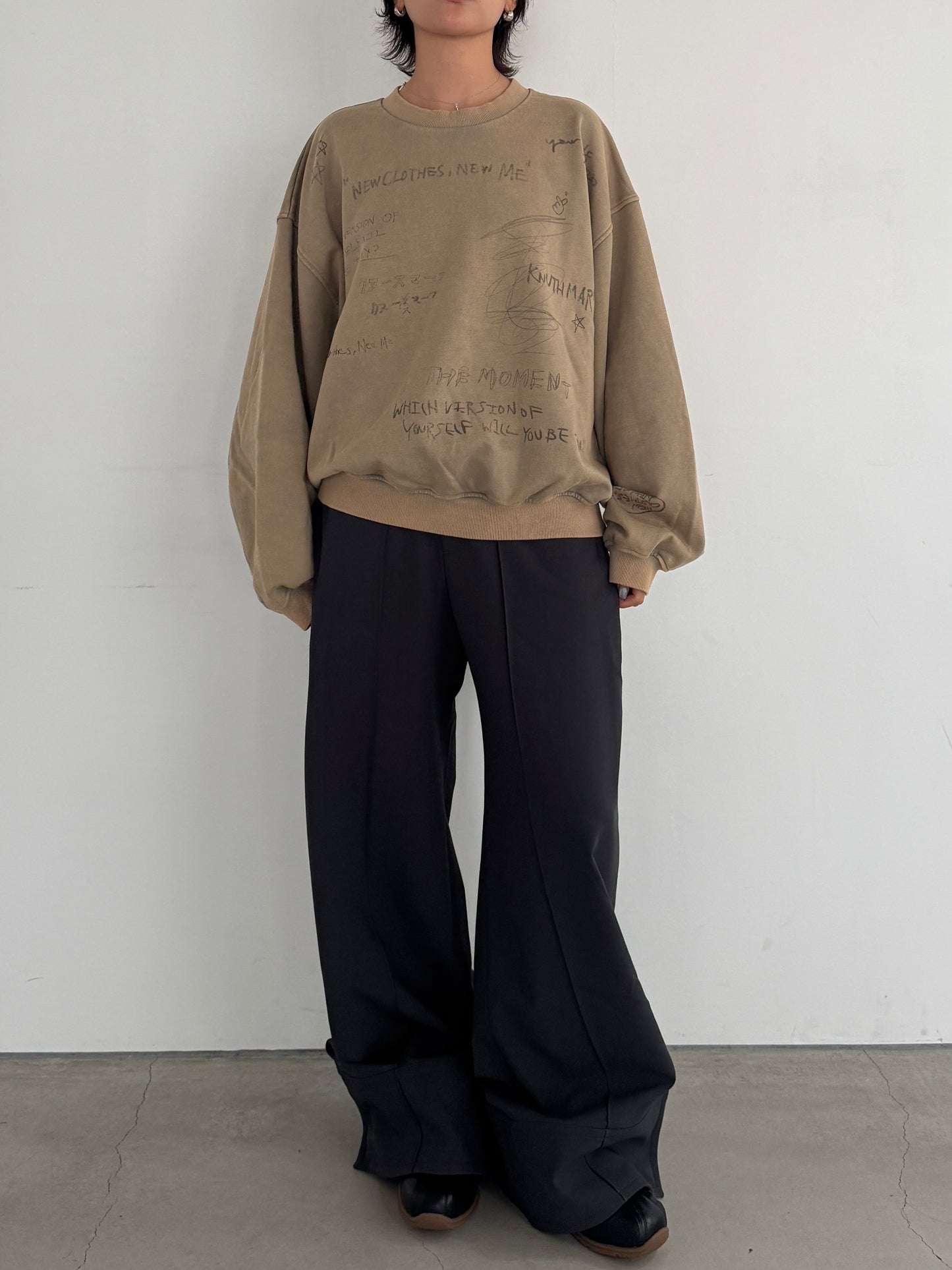 (仮商品名)メッセージスウェット(unisex)/beige