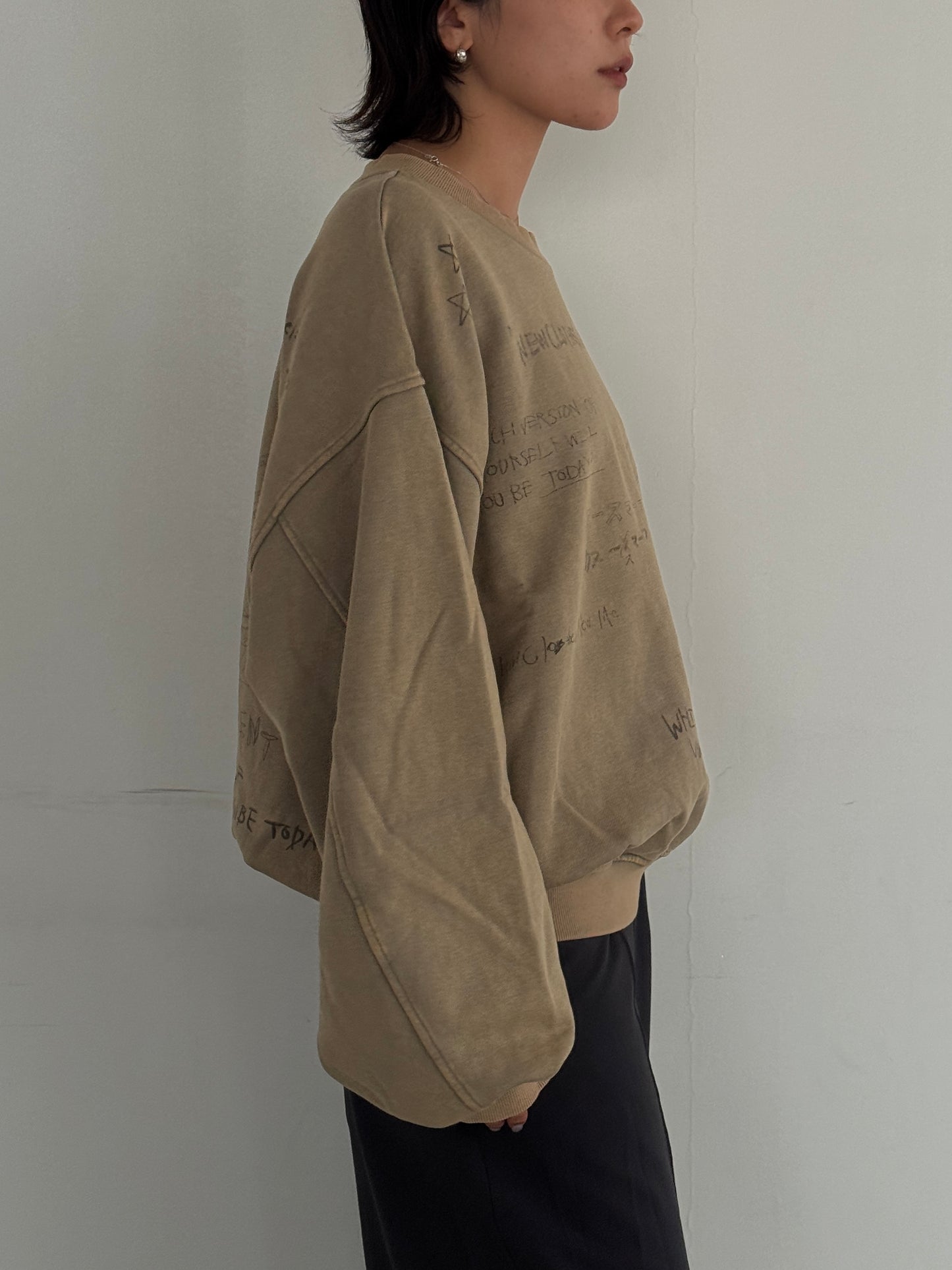 (仮商品名)メッセージスウェット(unisex)/beige