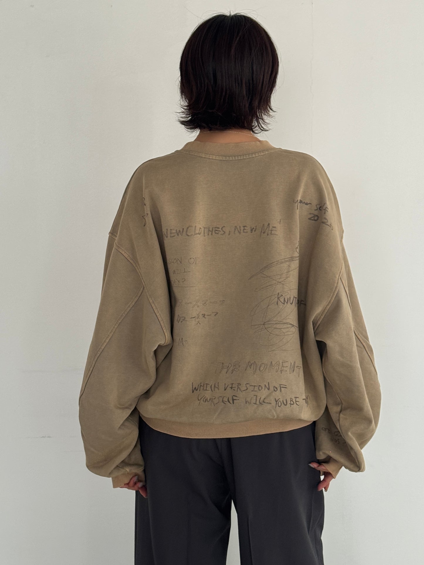 (仮商品名)メッセージスウェット(unisex)/beige