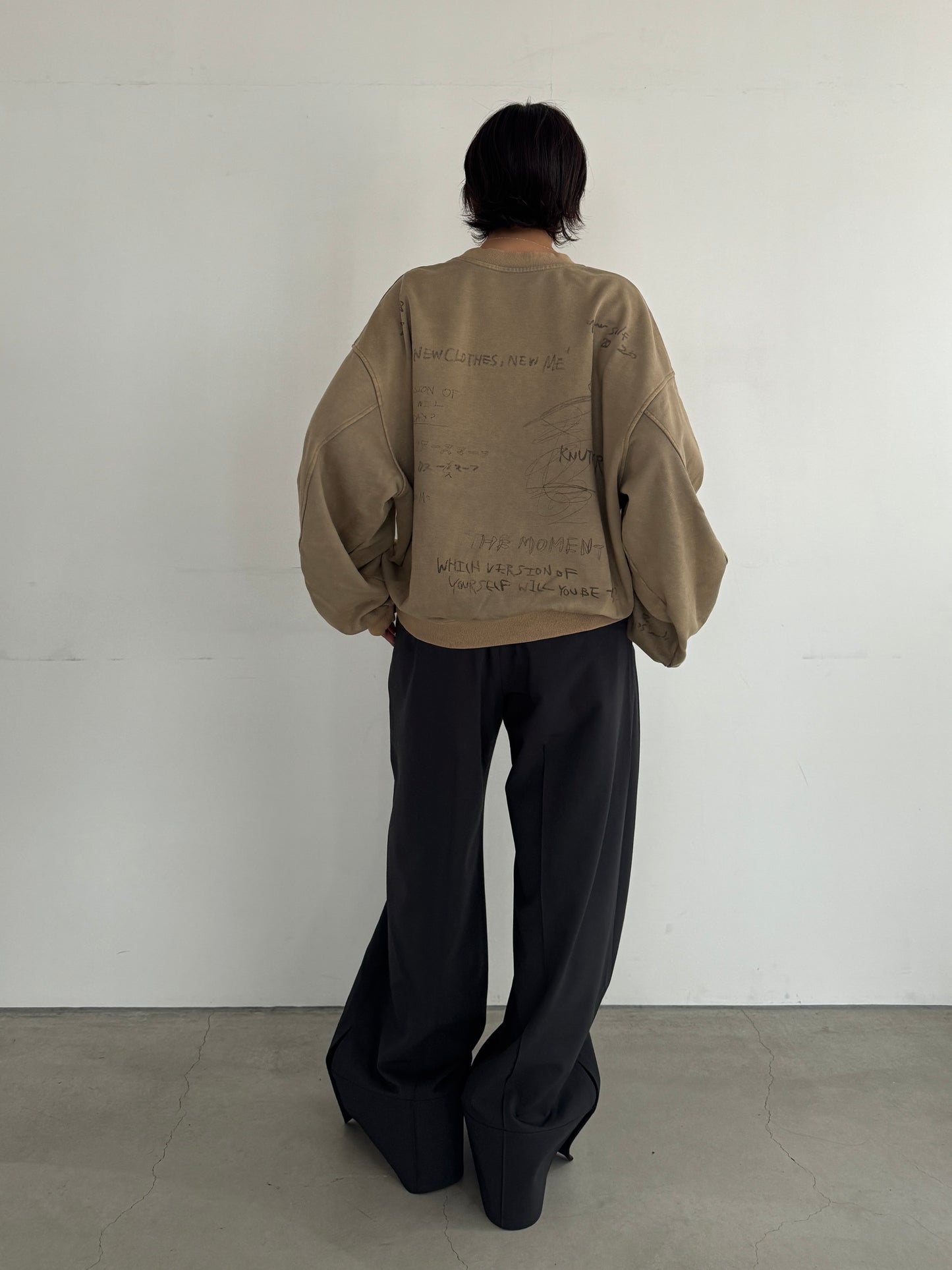 (仮商品名)メッセージスウェット(unisex)/beige