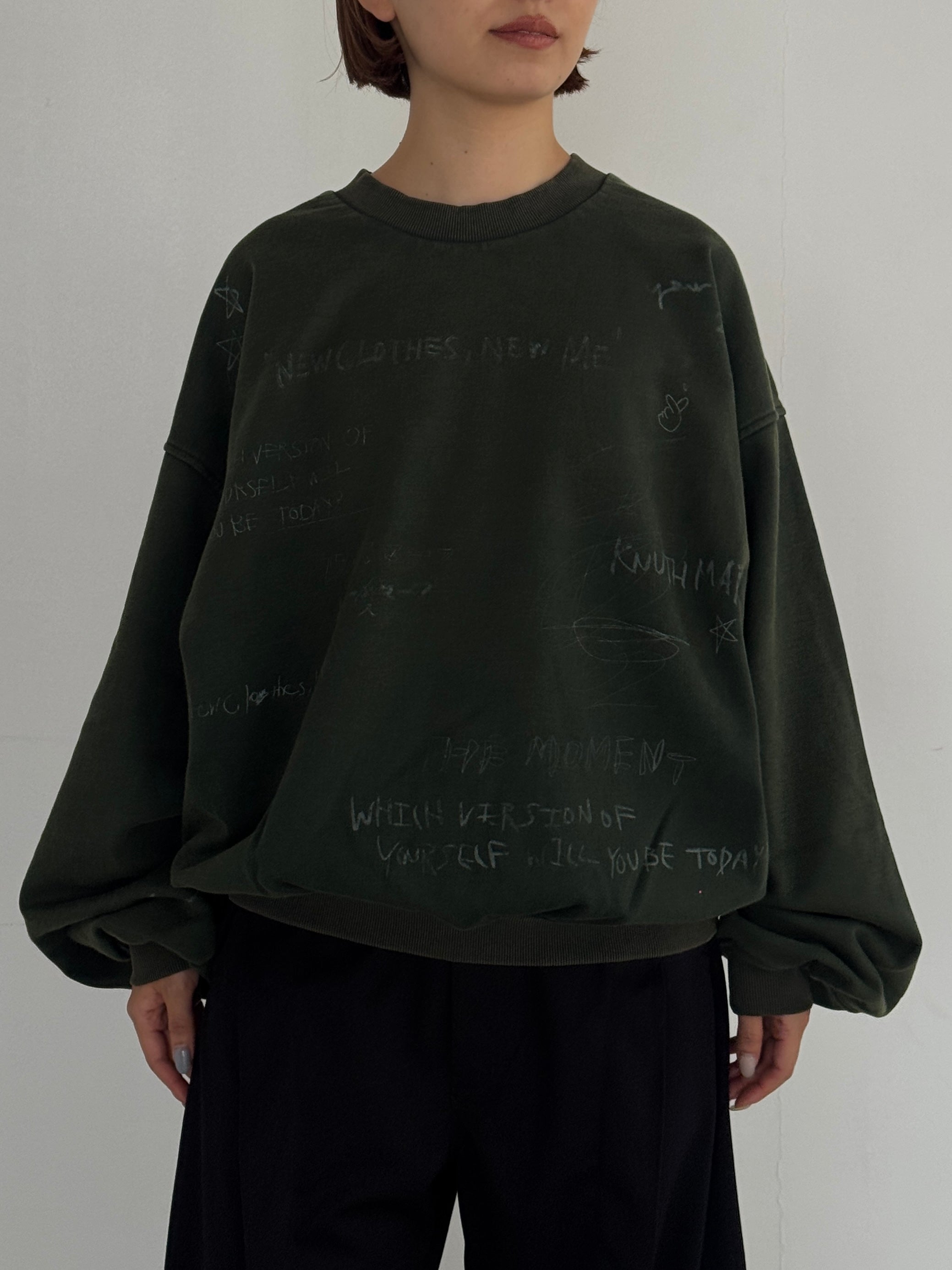 (仮商品名)メッセージスウェット(unisex)/green