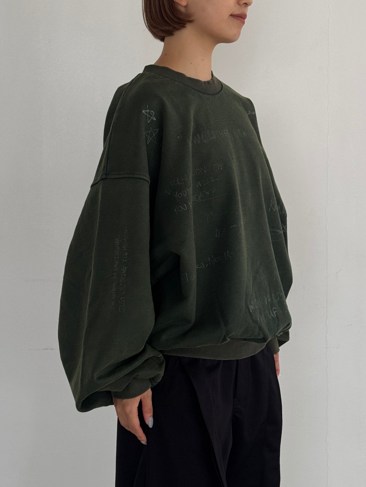 (仮商品名)メッセージスウェット(unisex)/green