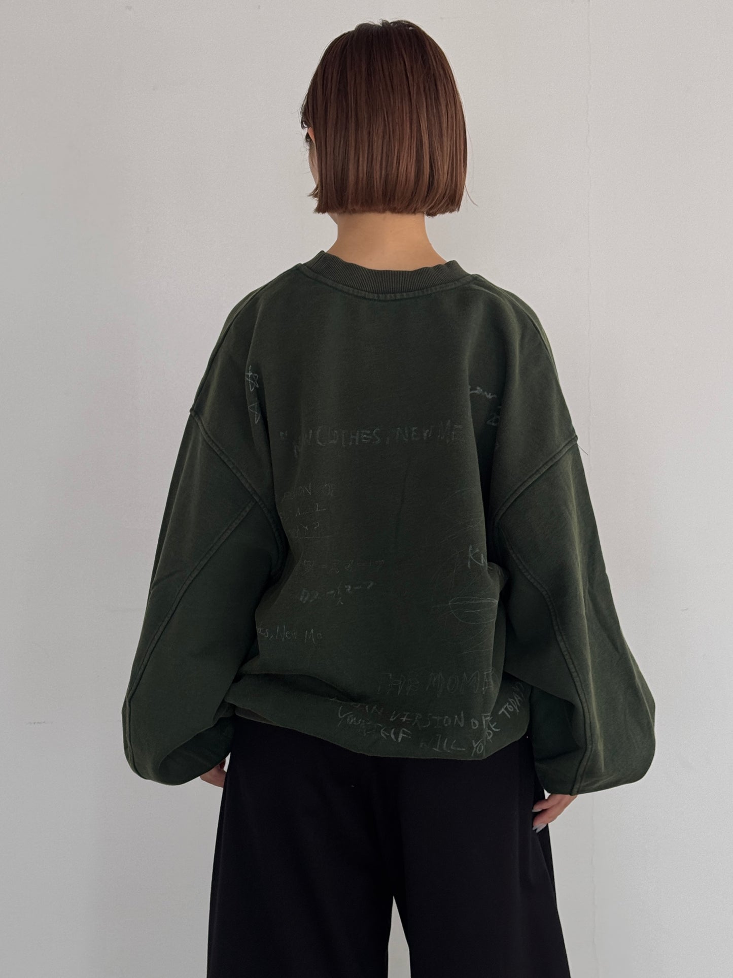 (仮商品名)メッセージスウェット(unisex)/green