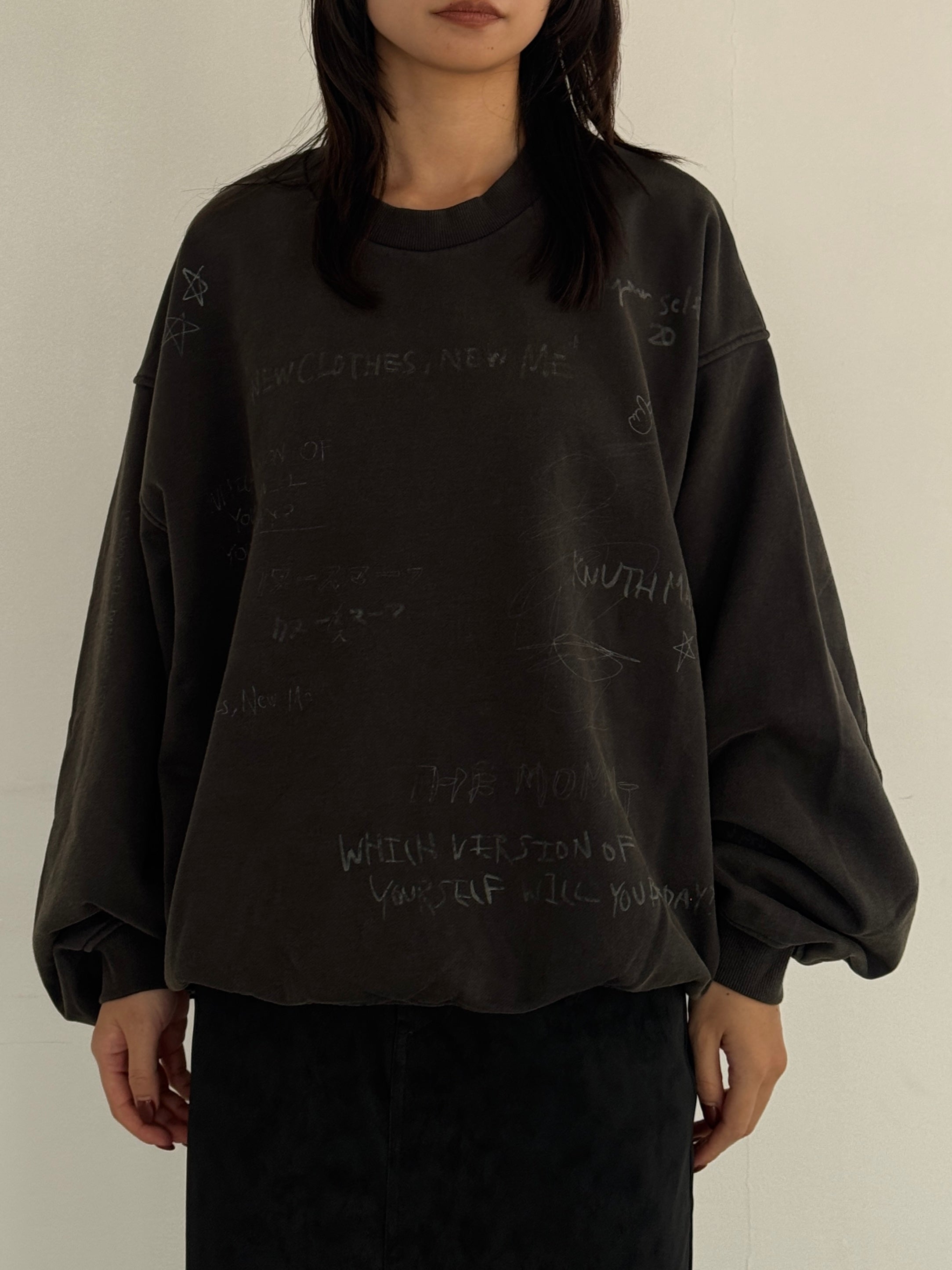 (仮商品名)メッセージスウェット(unisex)/charcoal