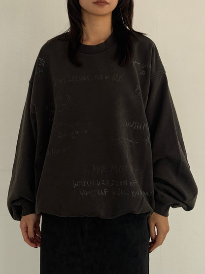 (仮商品名)メッセージスウェット(unisex)/charcoal