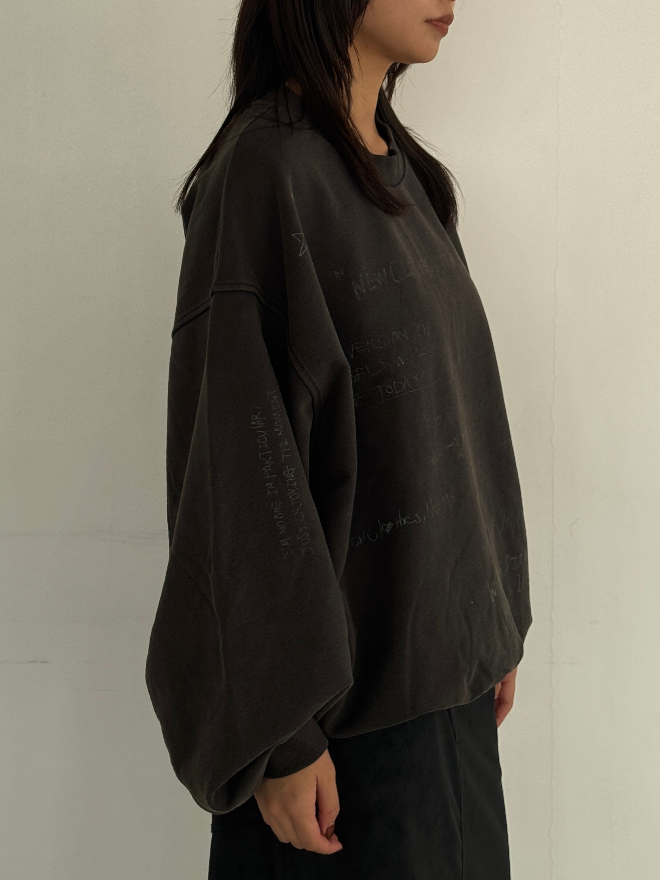 (仮商品名)メッセージスウェット(unisex)/charcoal