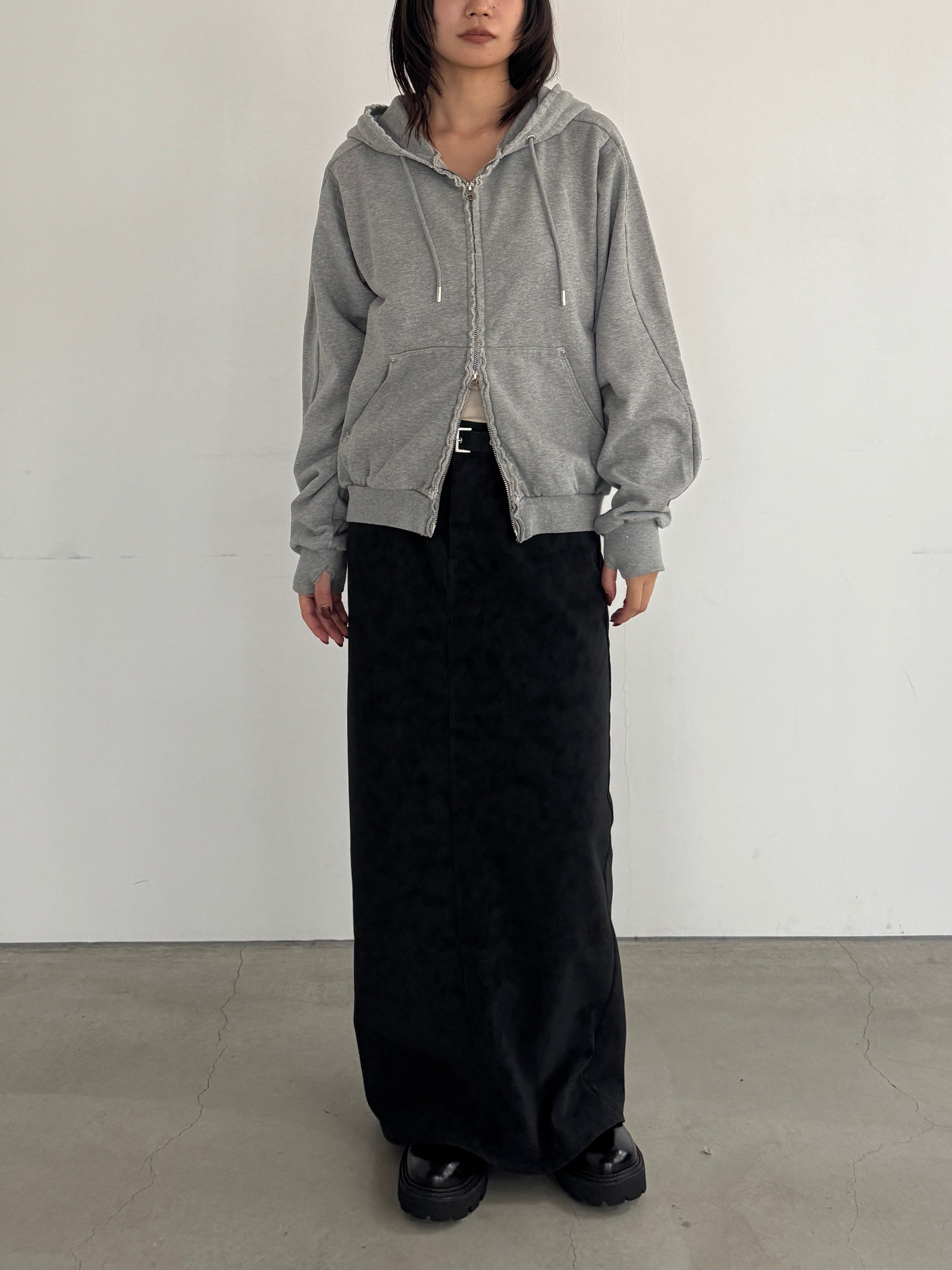 (仮商品名)ダメージフーディー/gray