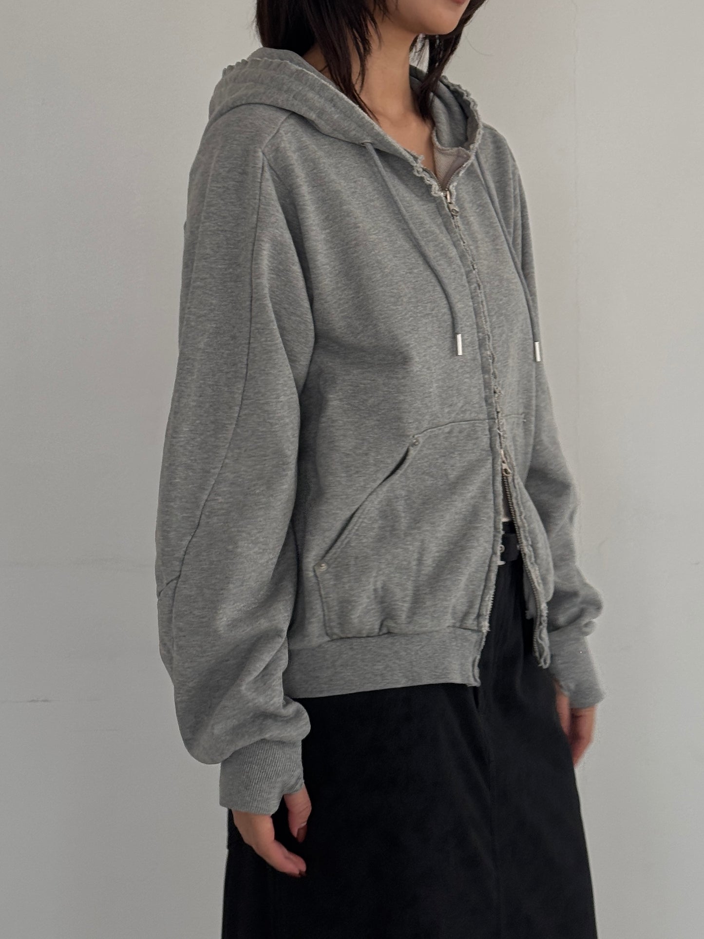 (仮商品名)ダメージフーディー/gray