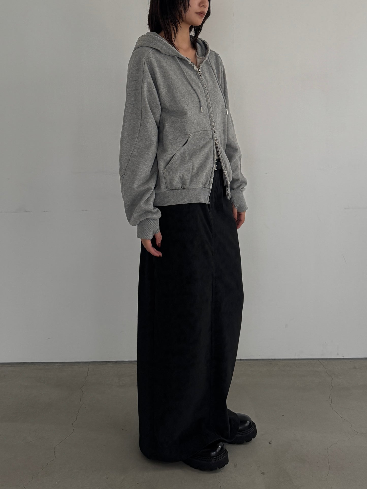 (仮商品名)ダメージフーディー/gray