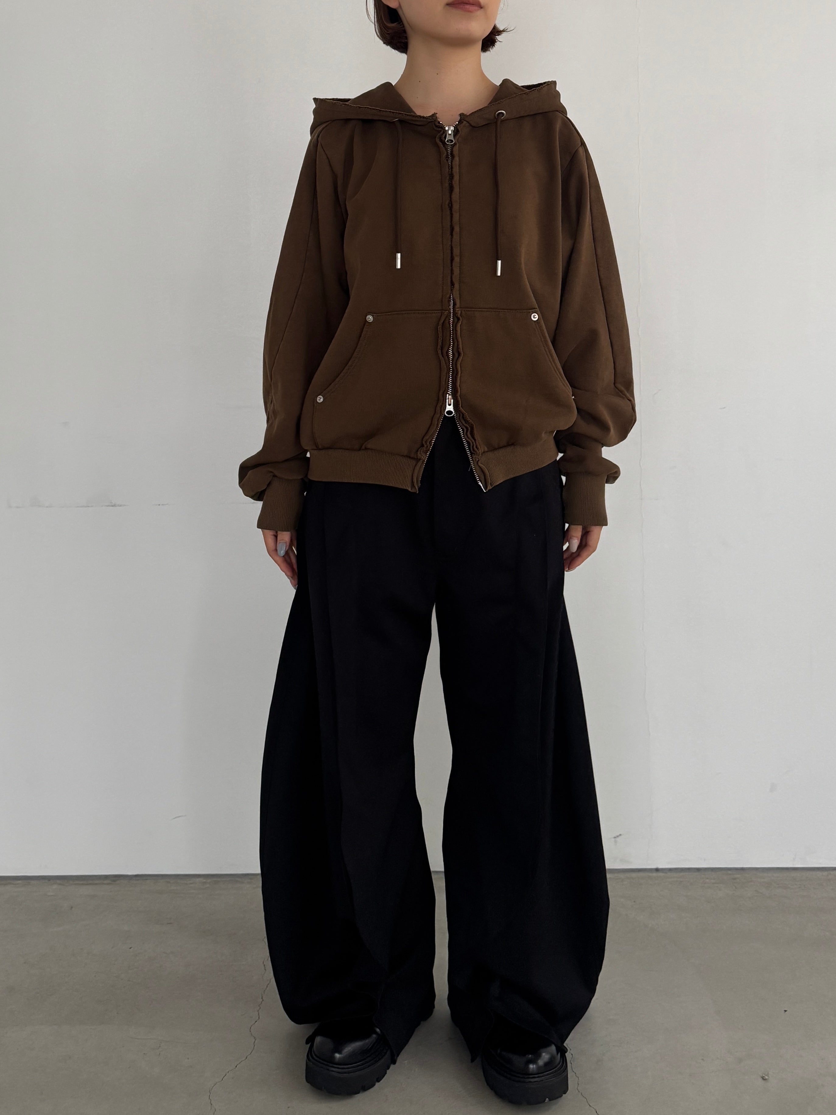 (仮商品名)ダメージフーディー/brown