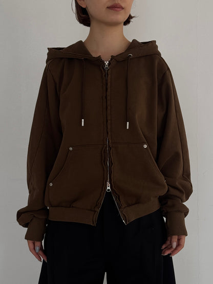(仮商品名)ダメージフーディー/brown