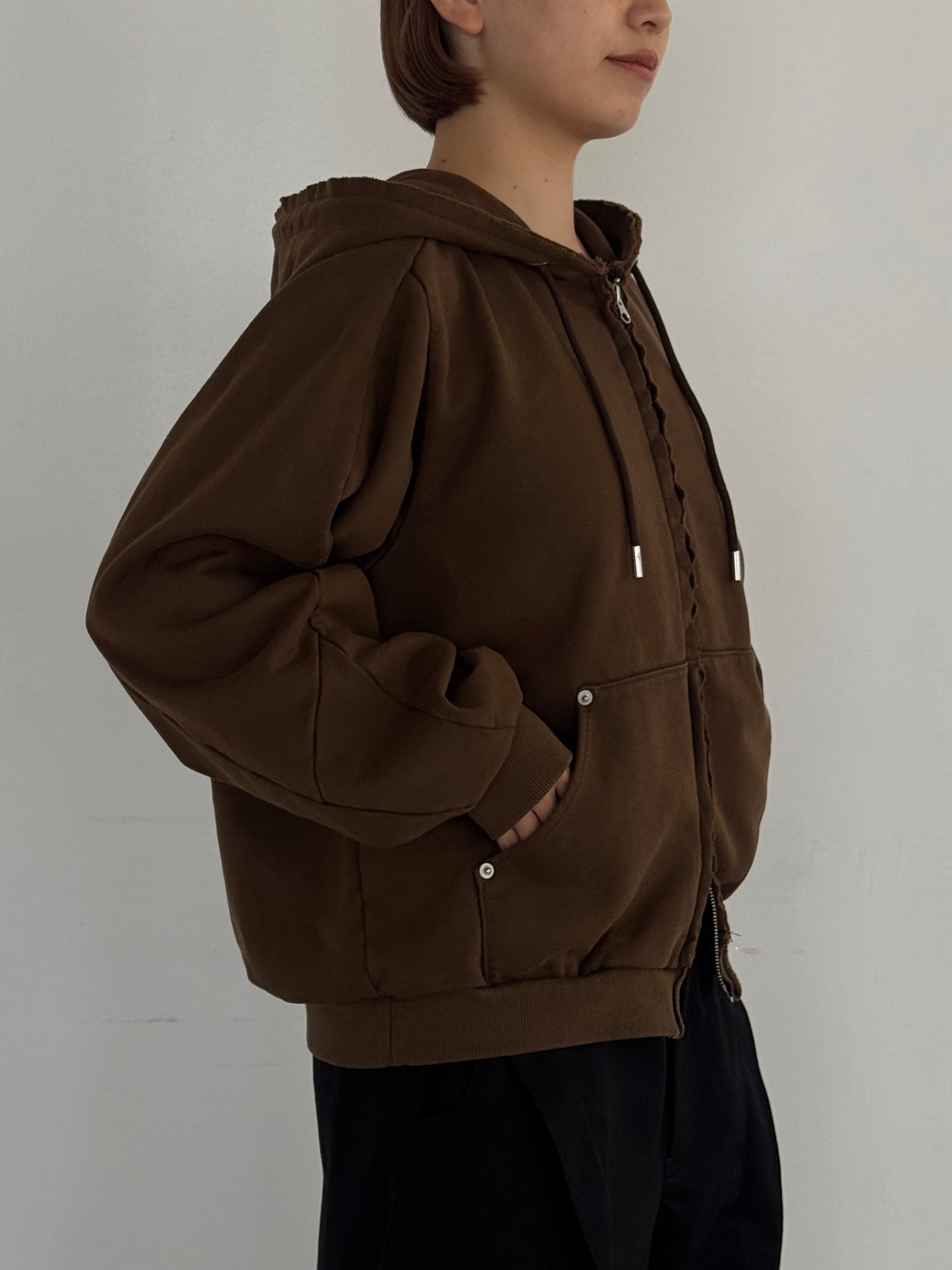 (仮商品名)ダメージフーディー/brown