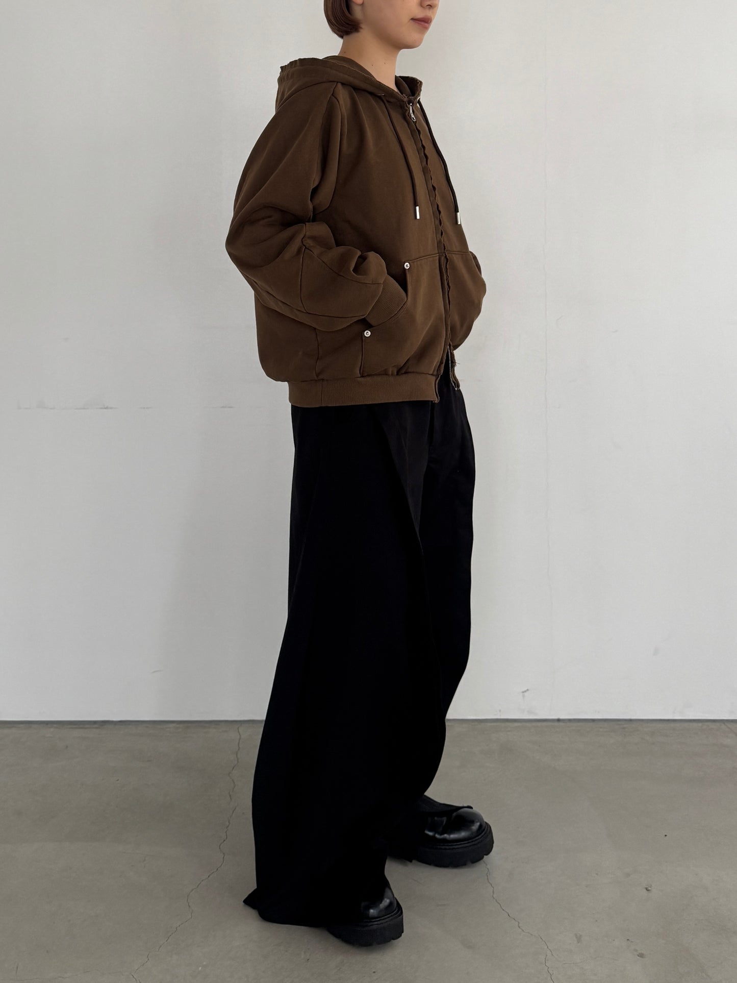 (仮商品名)ダメージフーディー/brown