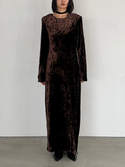 (仮商品名)ベロアワンピース/brown
