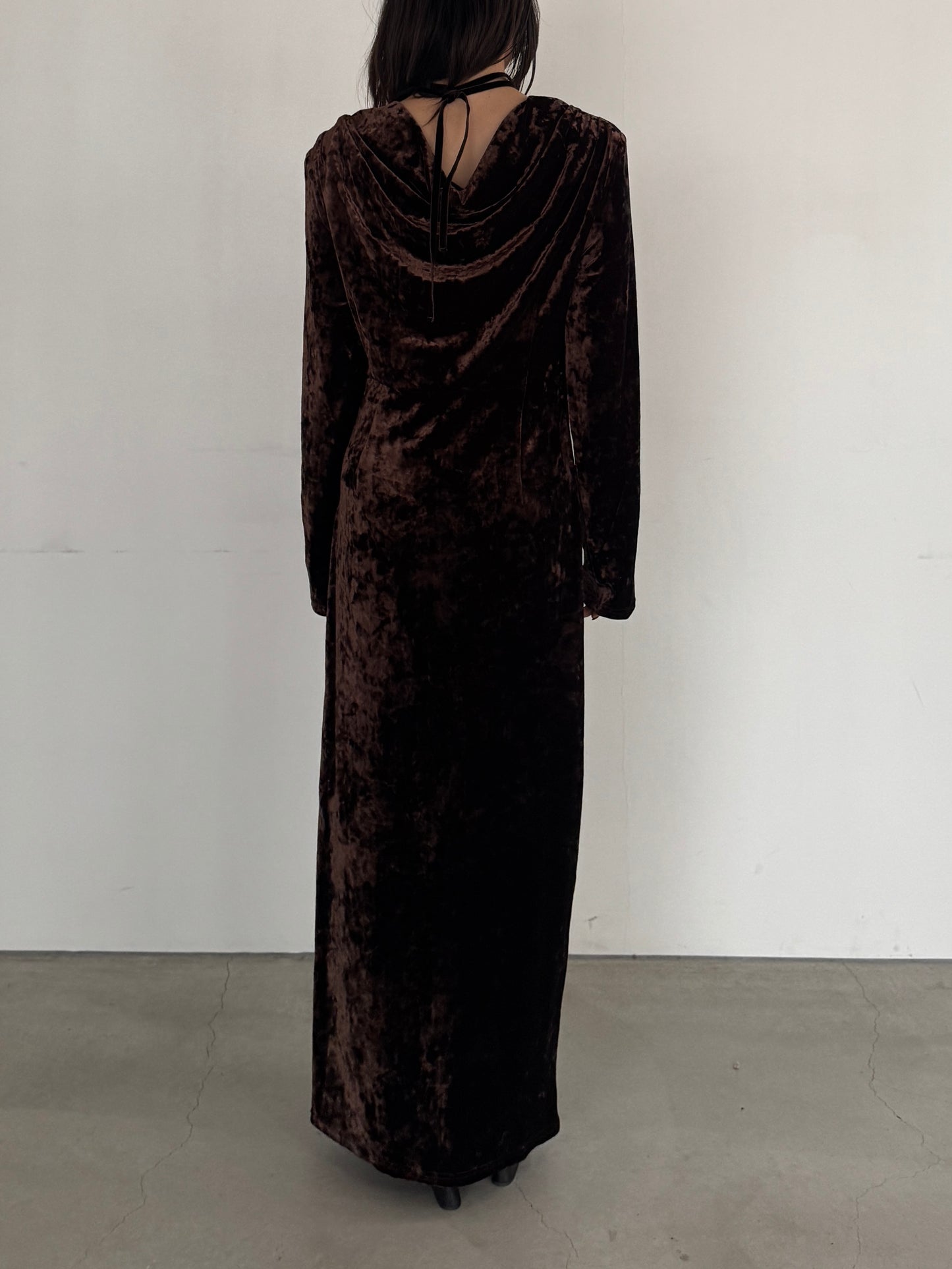 (仮商品名)ベロアワンピース/brown