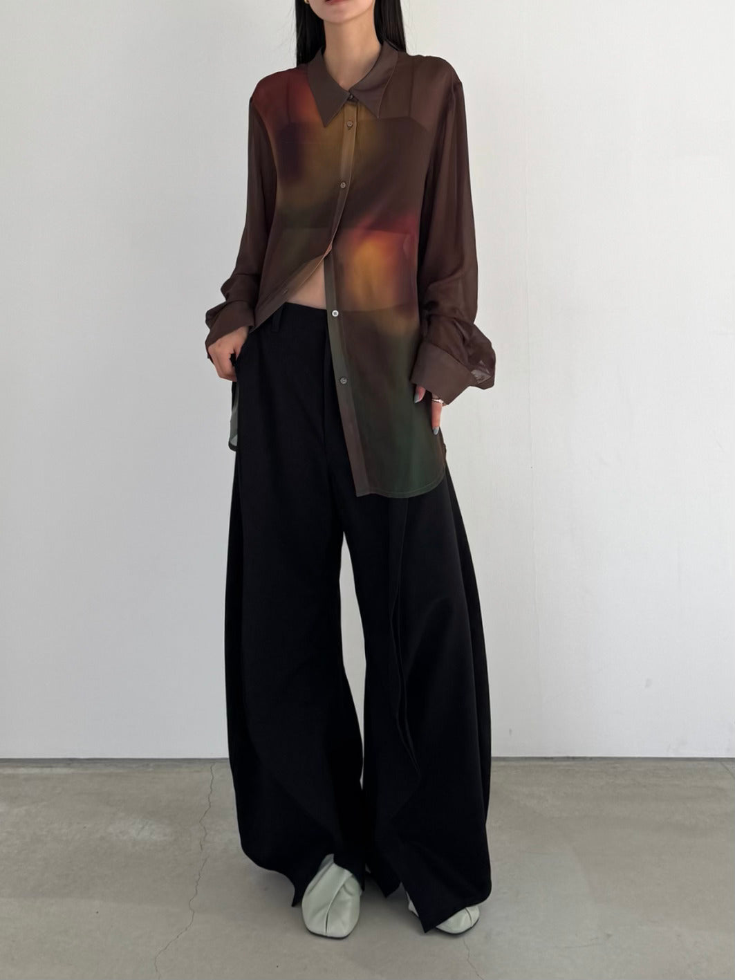 flower print sheer shirt(unisex) | KNUTH MARF