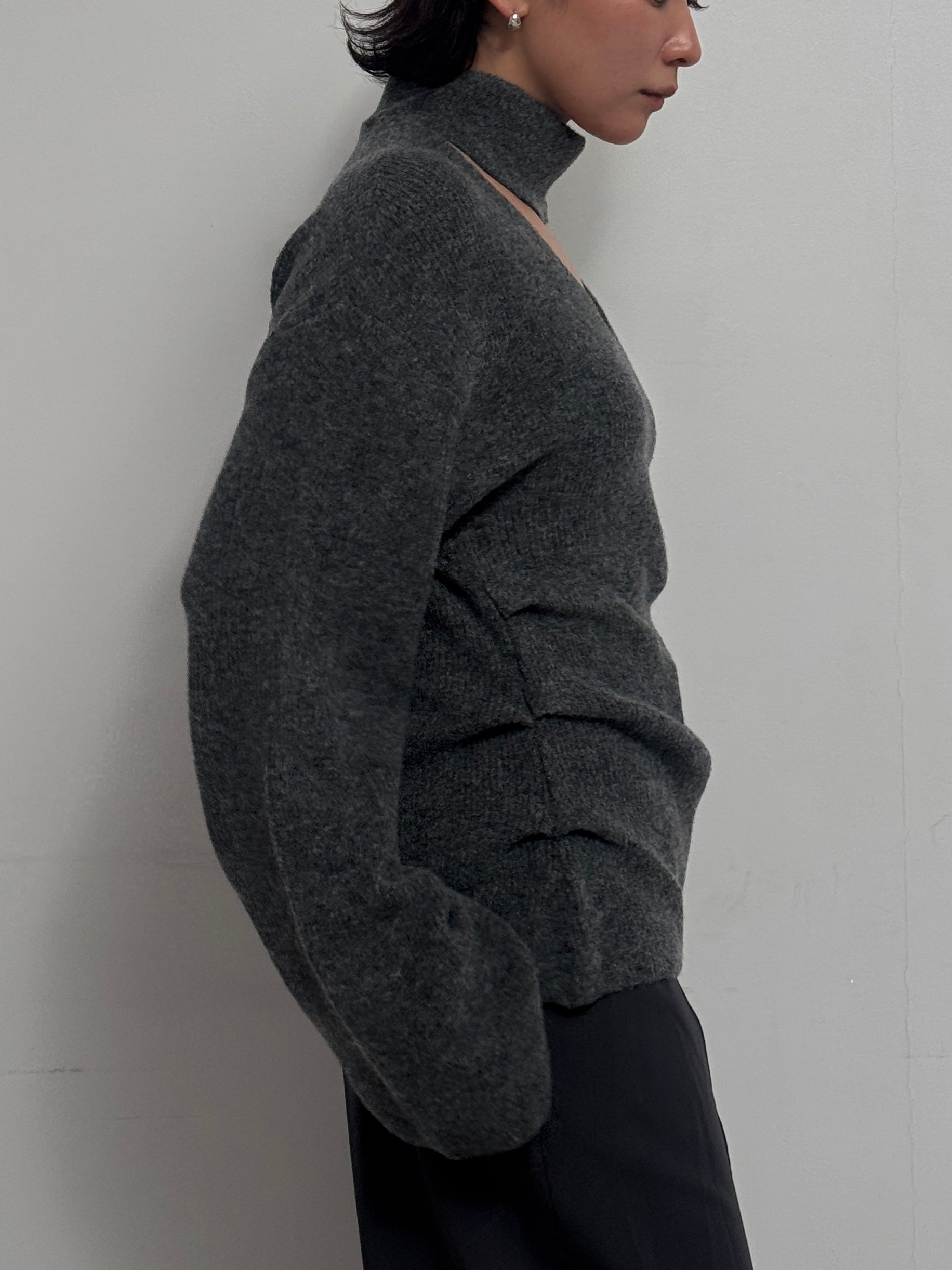 (仮商品名)2wayハイネックニット/gray