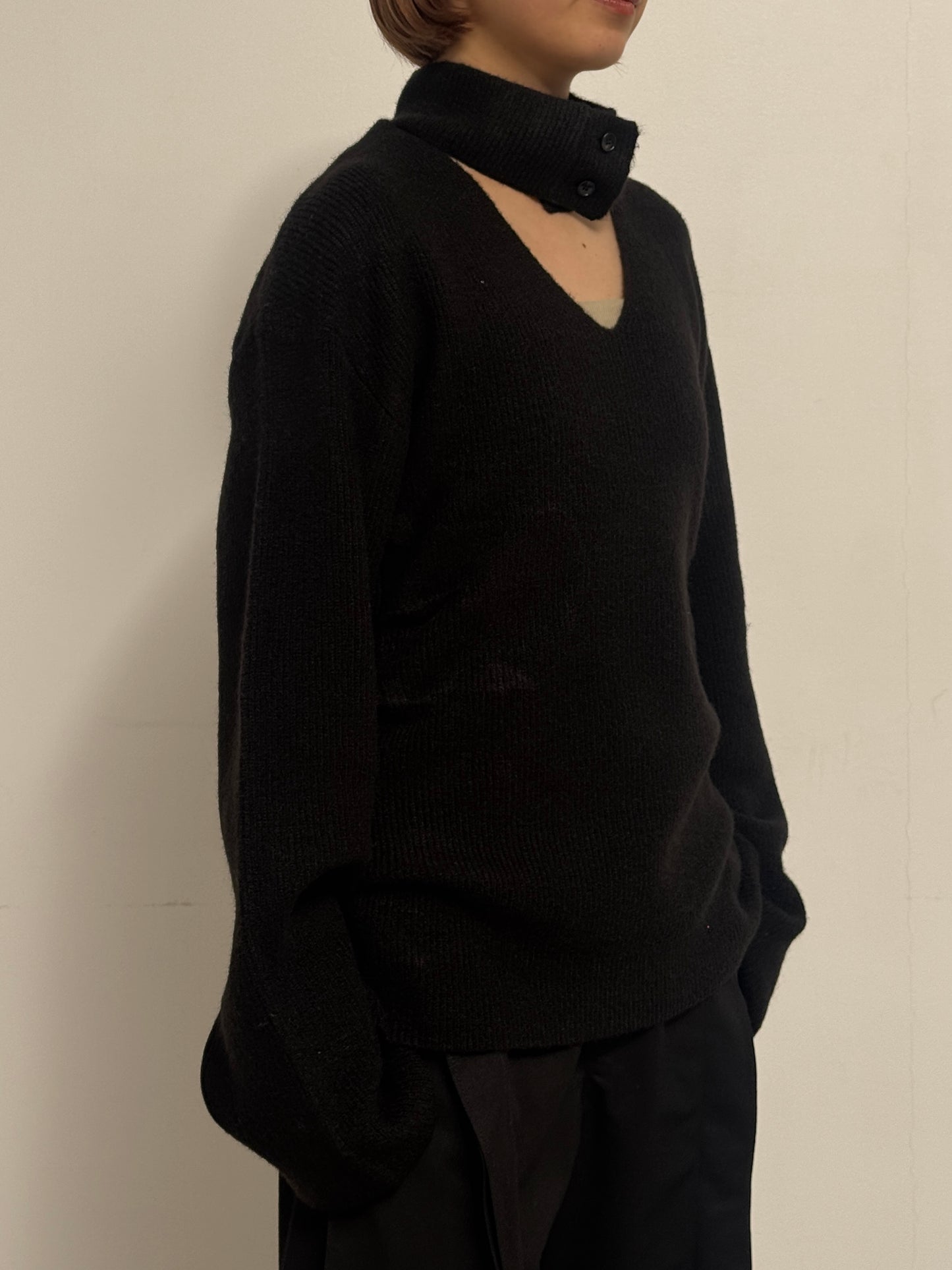 (仮商品名)2wayハイネックニット/black
