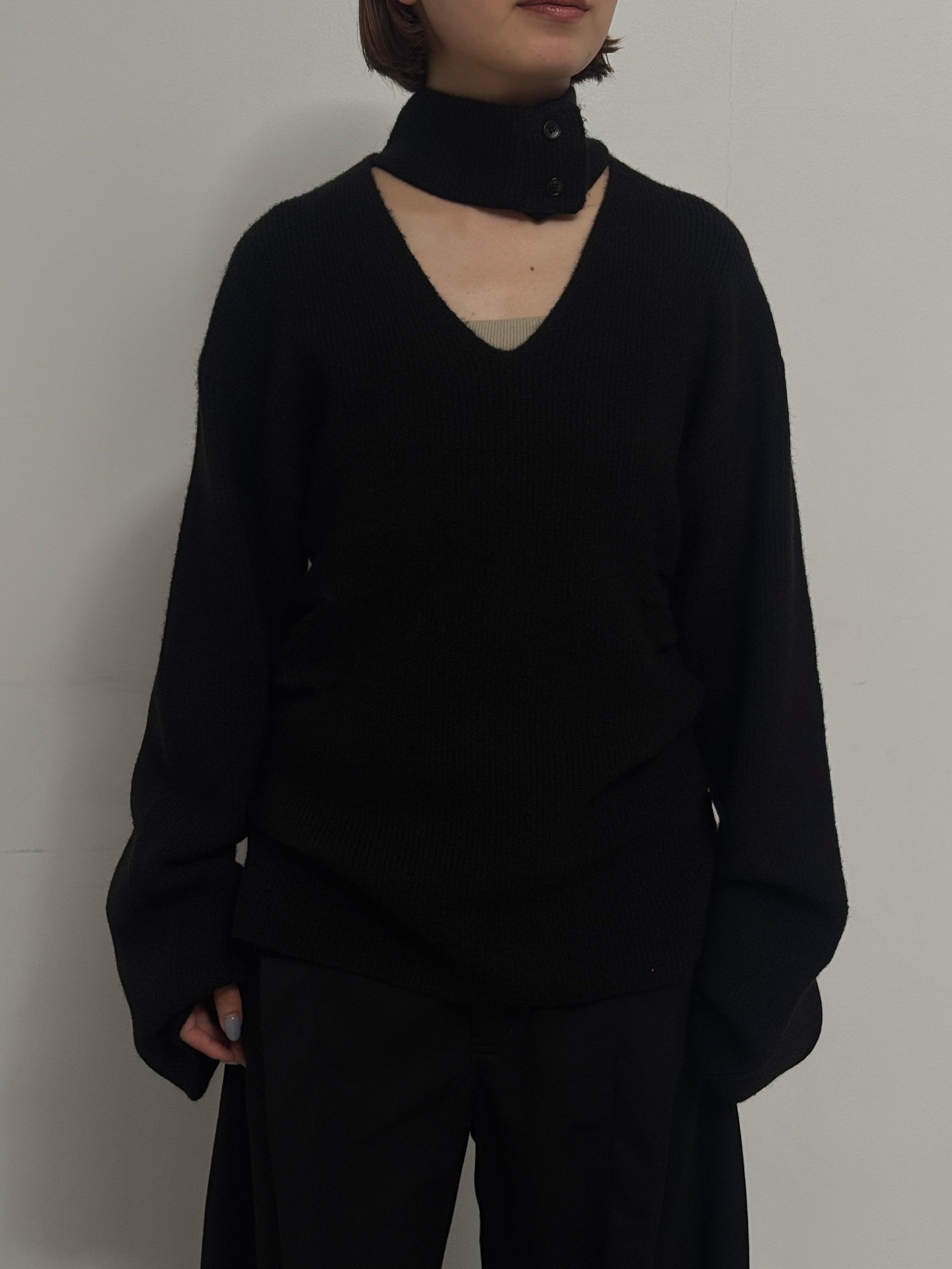 (仮商品名)2wayハイネックニット/black