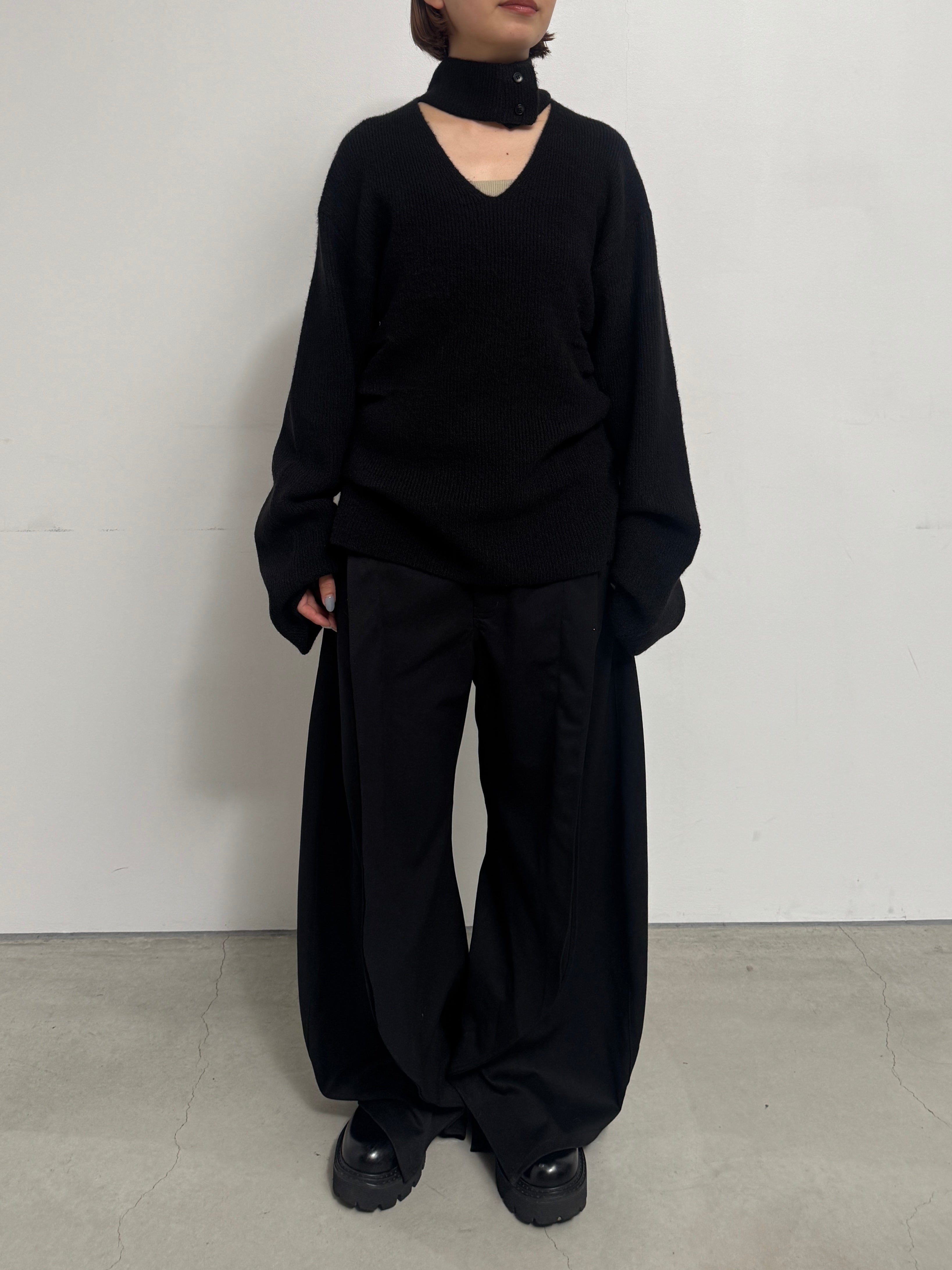 (仮商品名)2wayハイネックニット/black