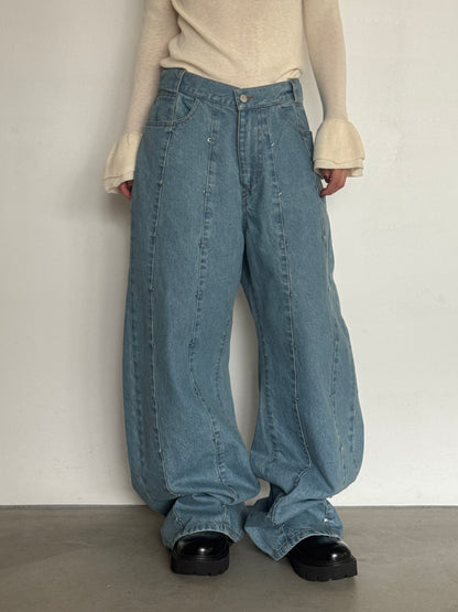 (仮商品名)変形デニムパンツ(unisex)/blue