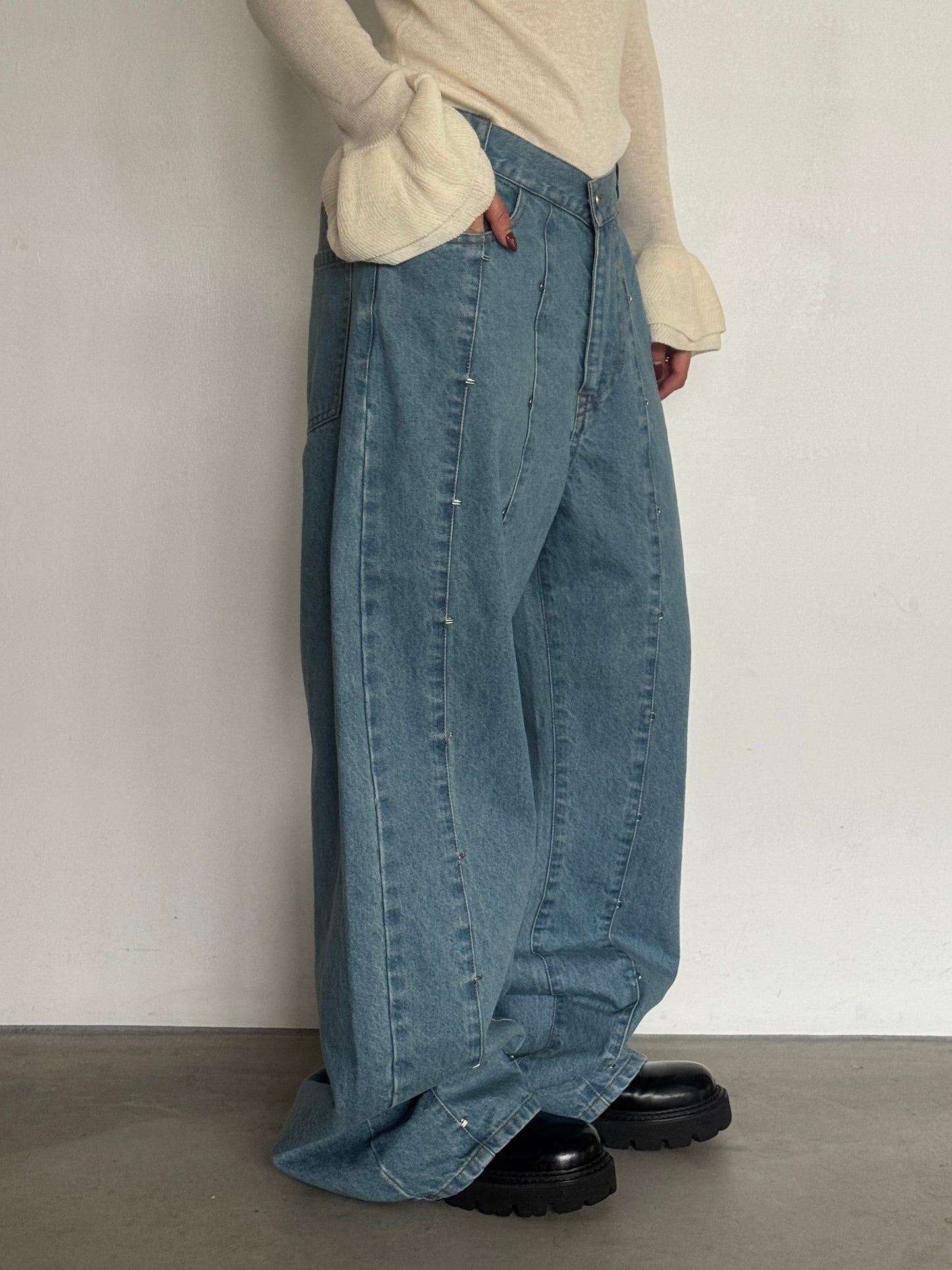 (仮商品名)変形デニムパンツ(unisex)/blue